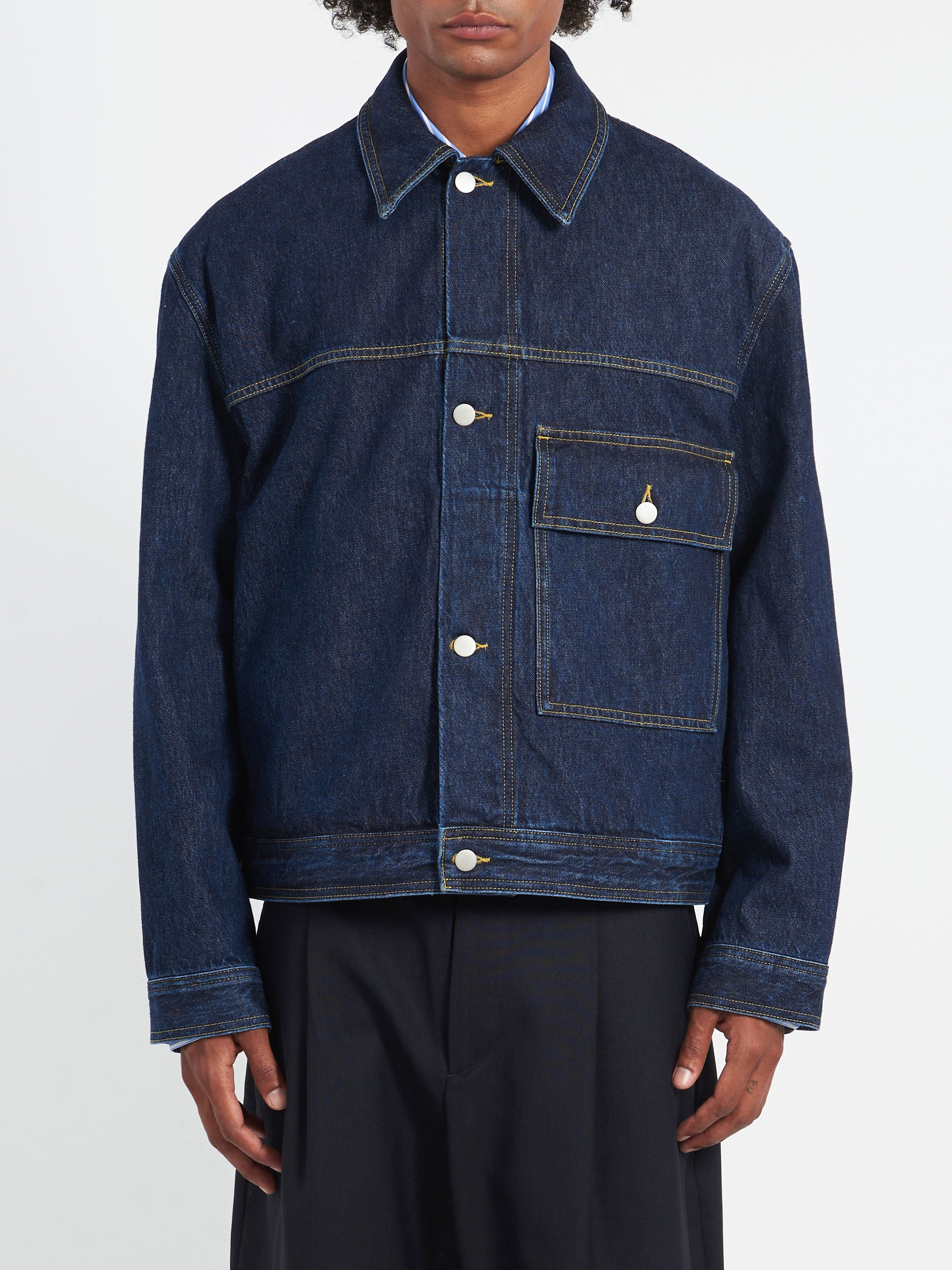 Studio Nicholson - Petar Denim Jacket in Blue Black – gravitypope