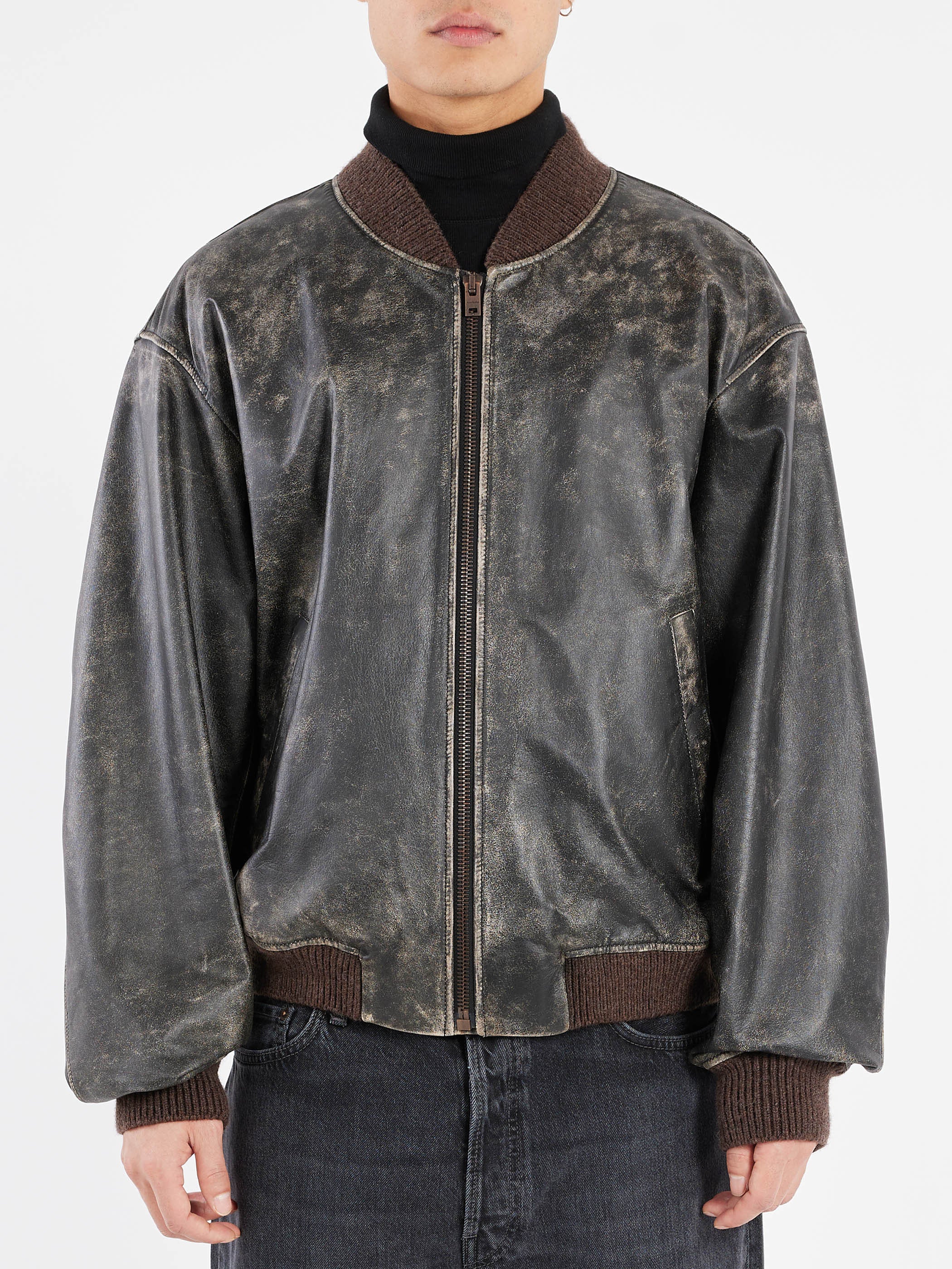 Leather Bomber Jacket