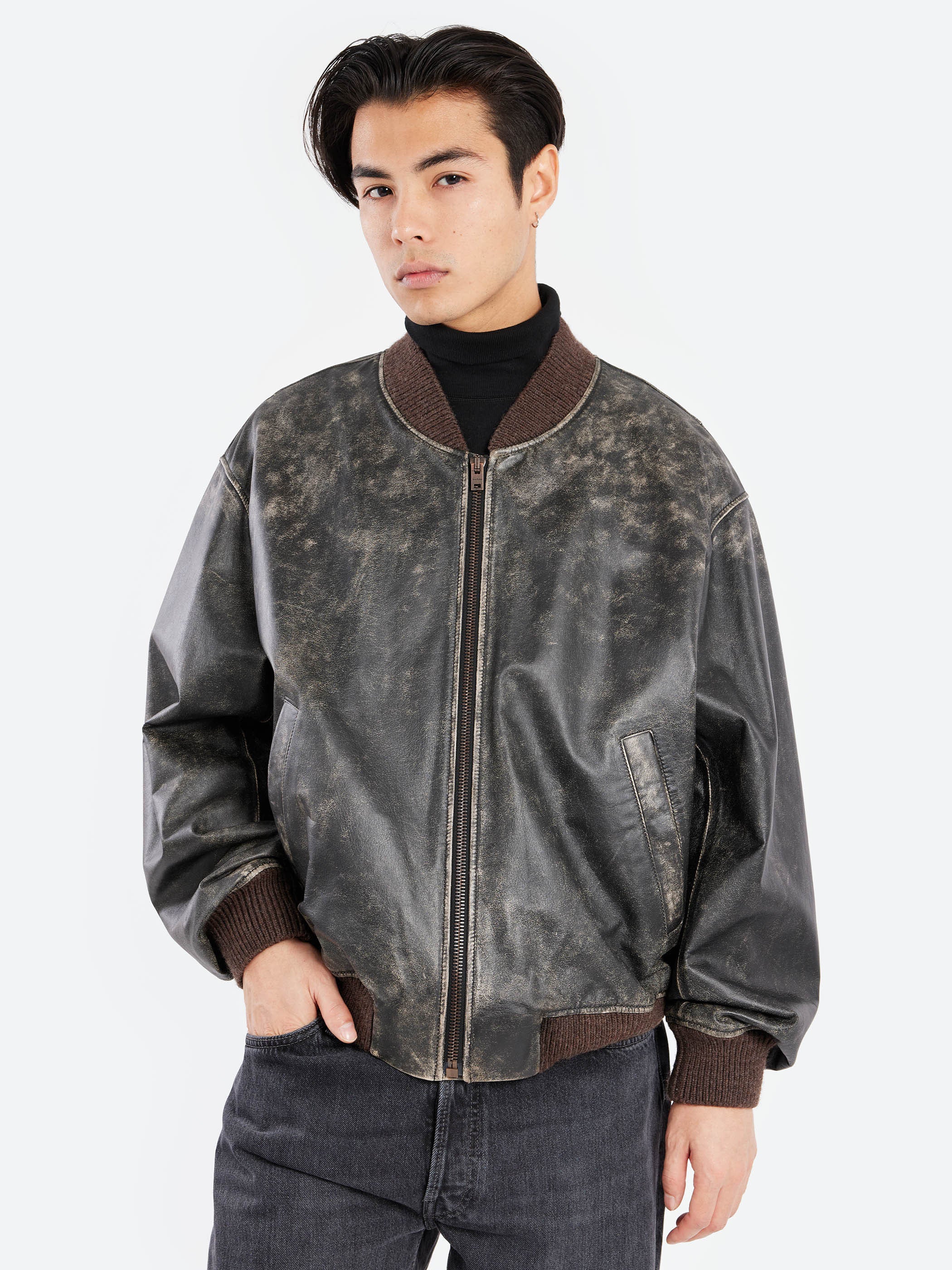 Leather Bomber Jacket