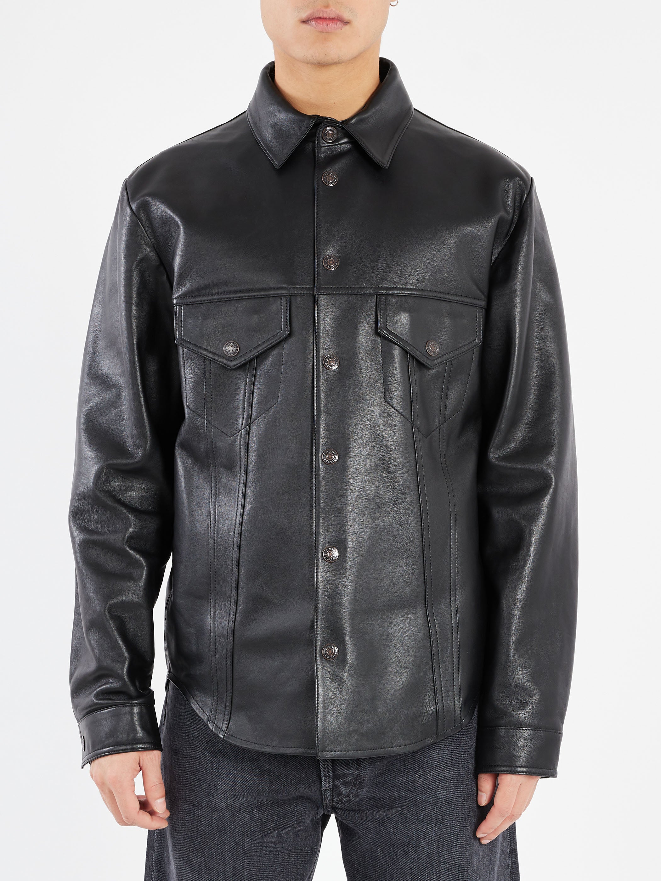 Long Sleeved Leather Jacket