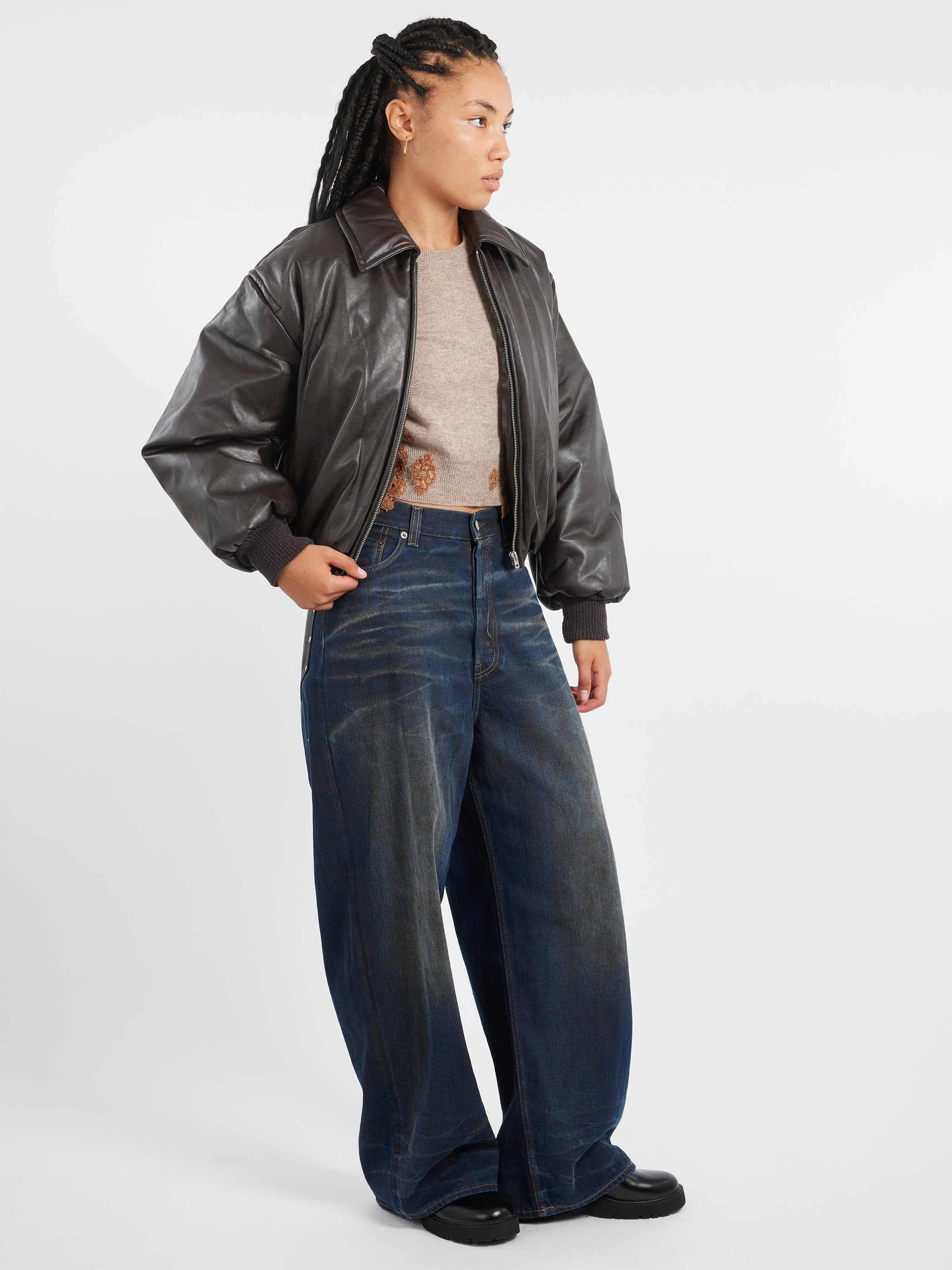 Acne Studios 2023F Super Baggy Fit Jeans in Dark Blue gravitypope