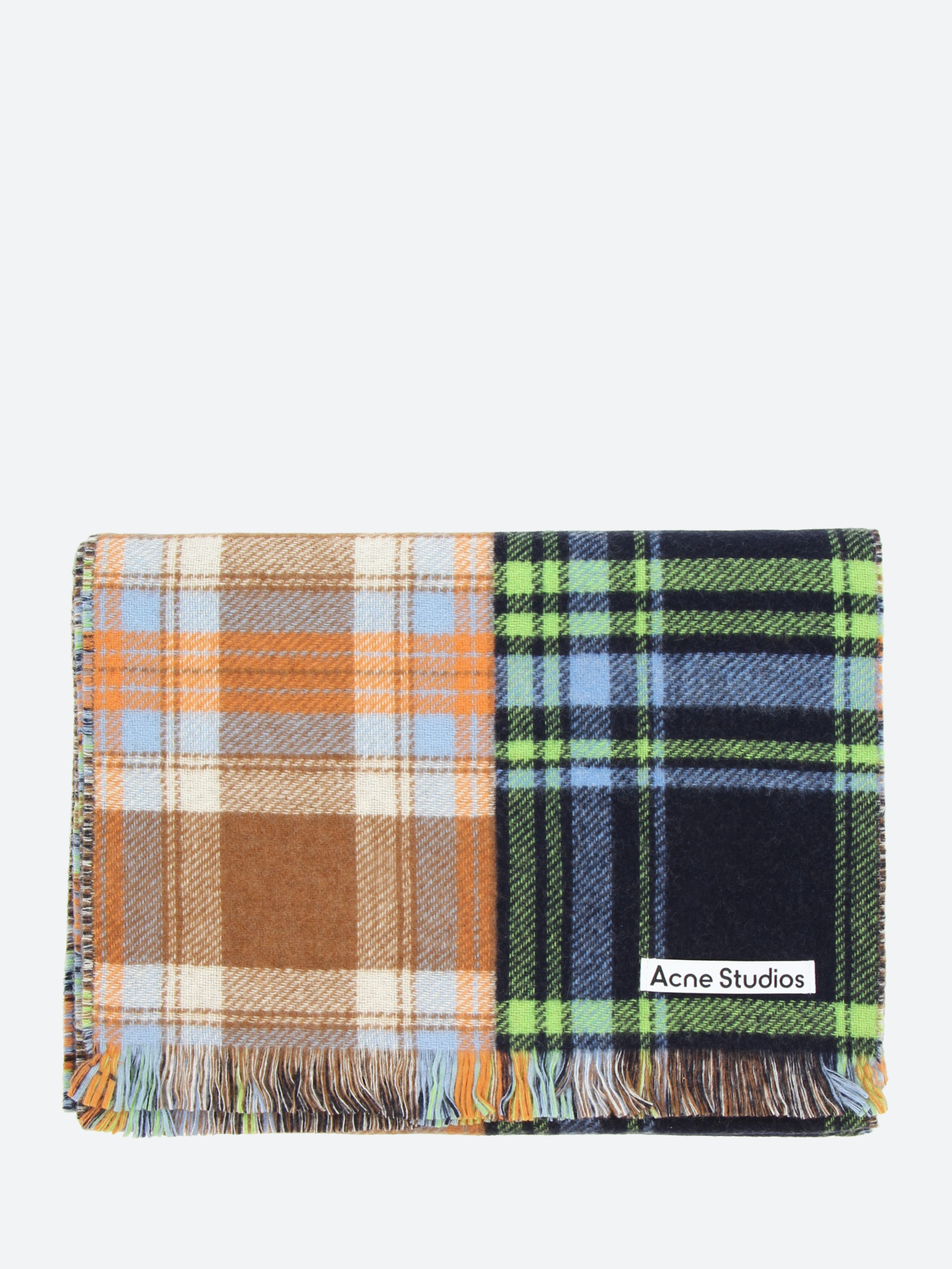 Mixed Check Wool Scarf