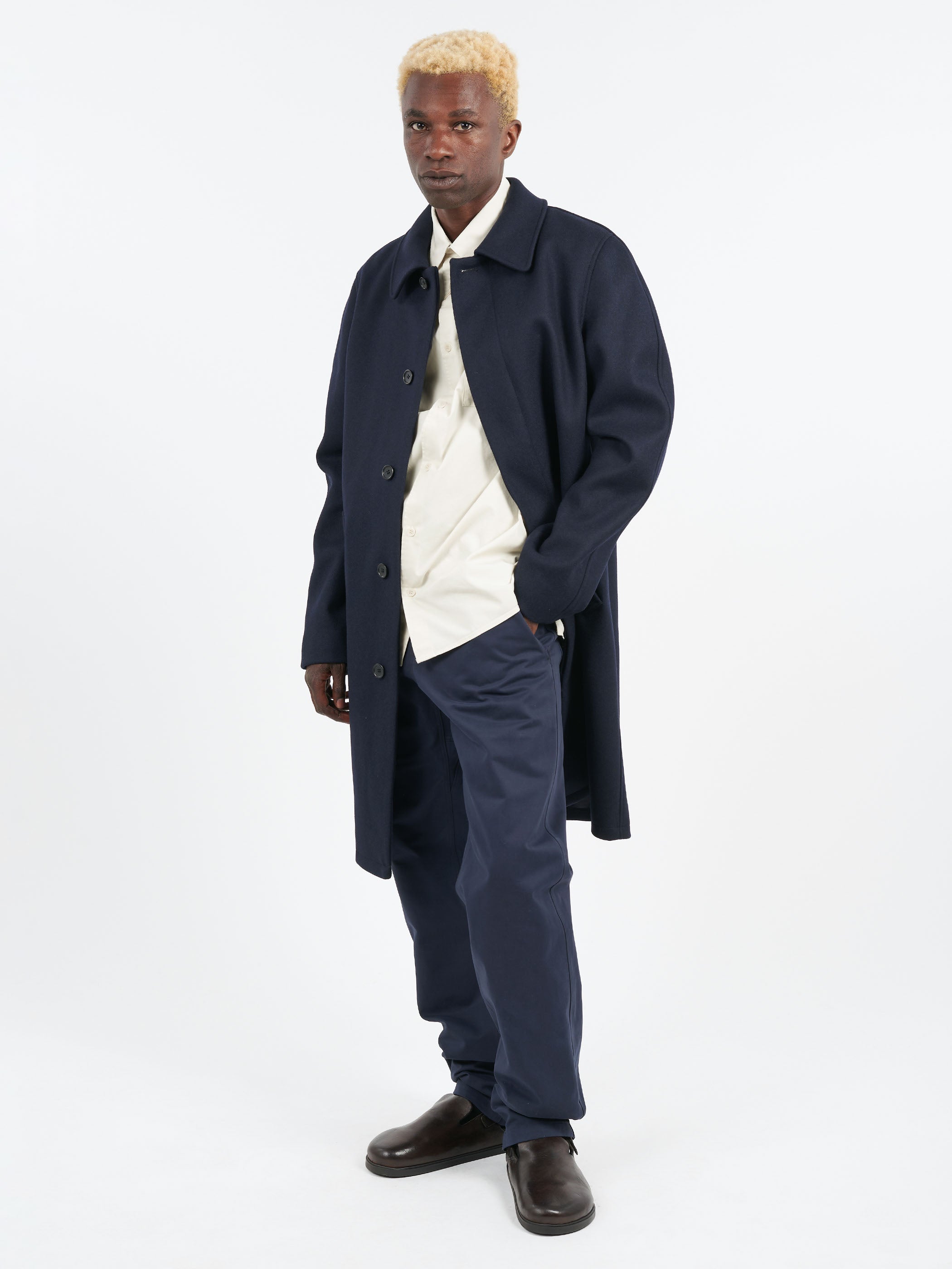 A.P.C. Auster Raincoat in Heathered Marine gravitypope