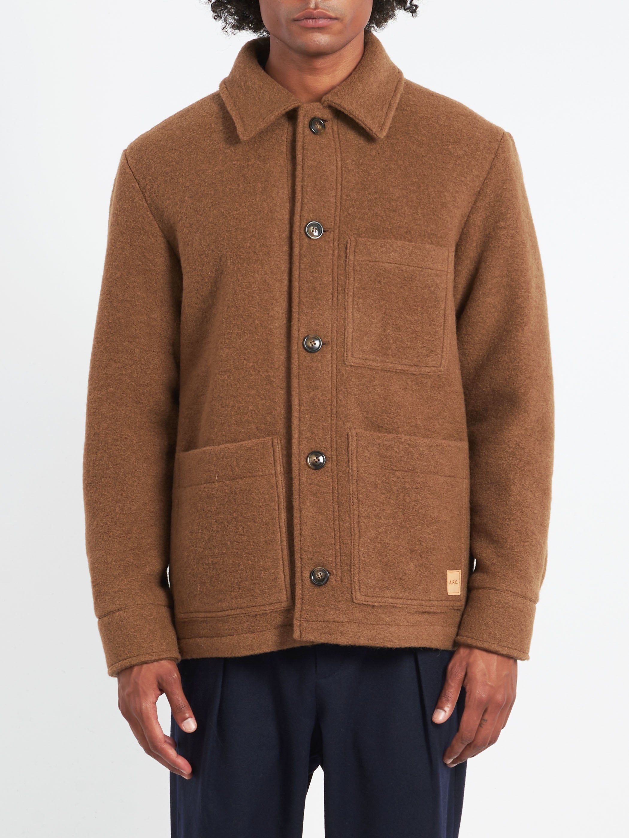 A.P.C. Emile Patch Jacket in Black in Marron Glace gravitypope