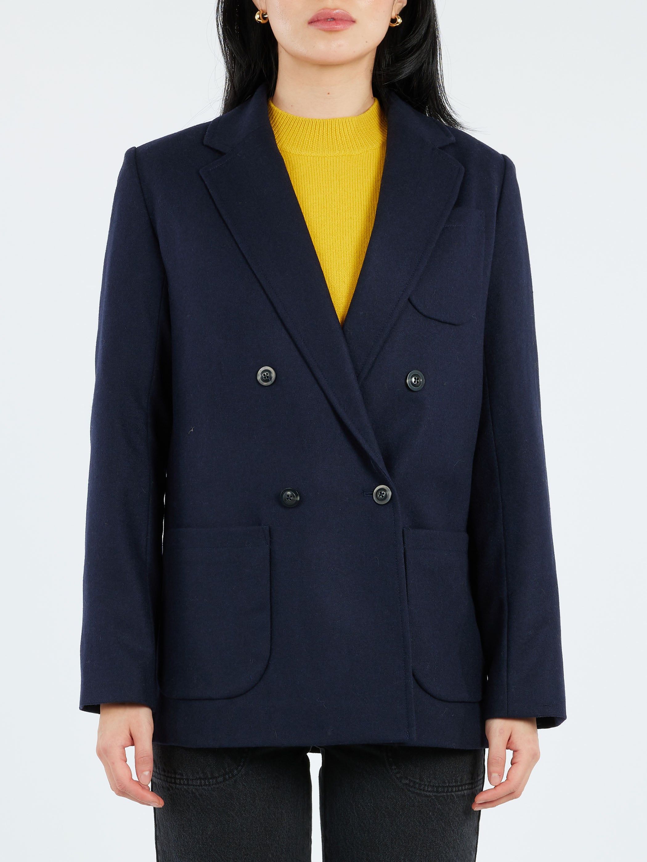 A.P.C. - Hazel Blazer in Heathered Marine – gravitypope