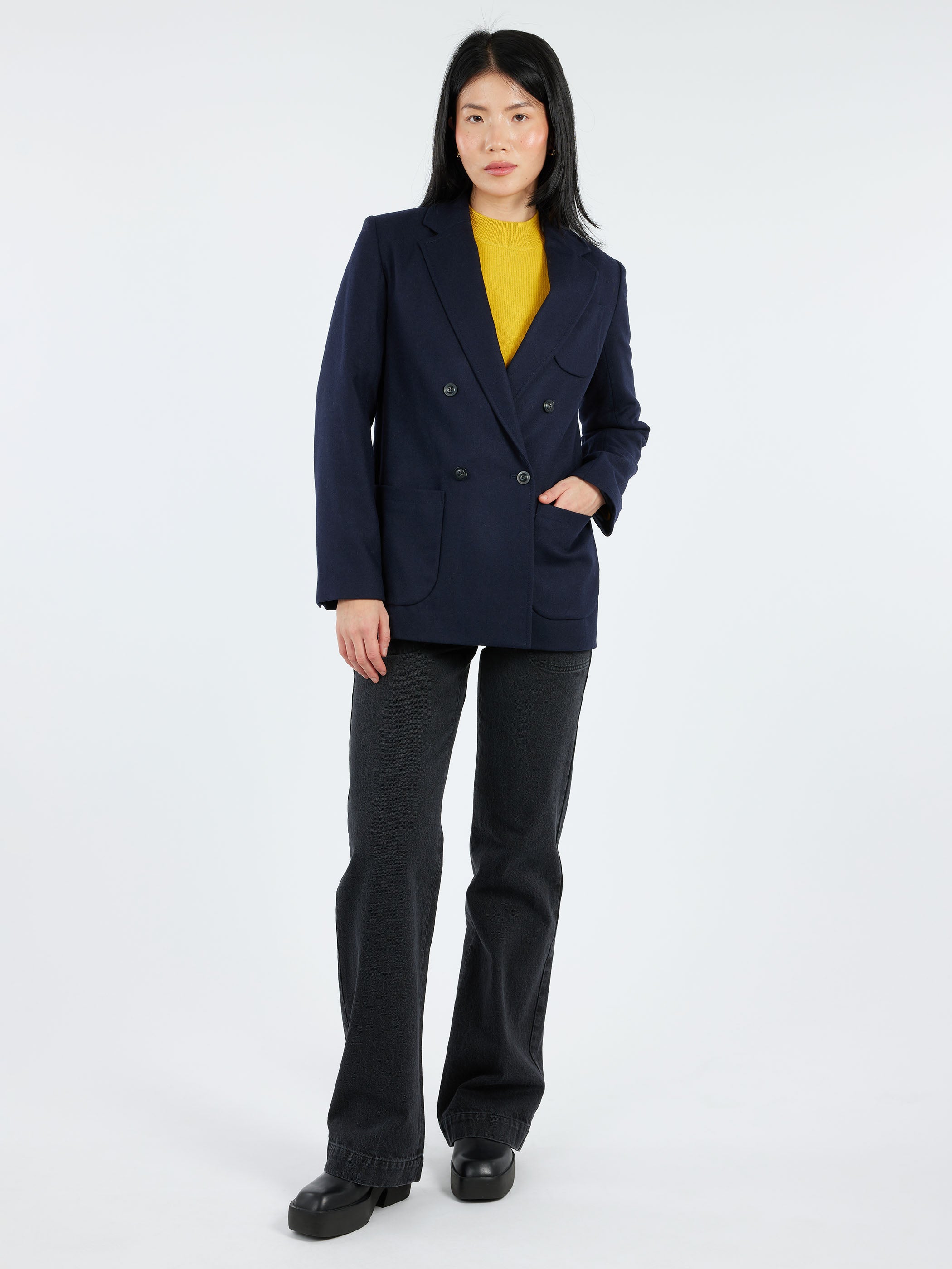 A.P.C. - Hazel Blazer in Heathered Marine – gravitypope