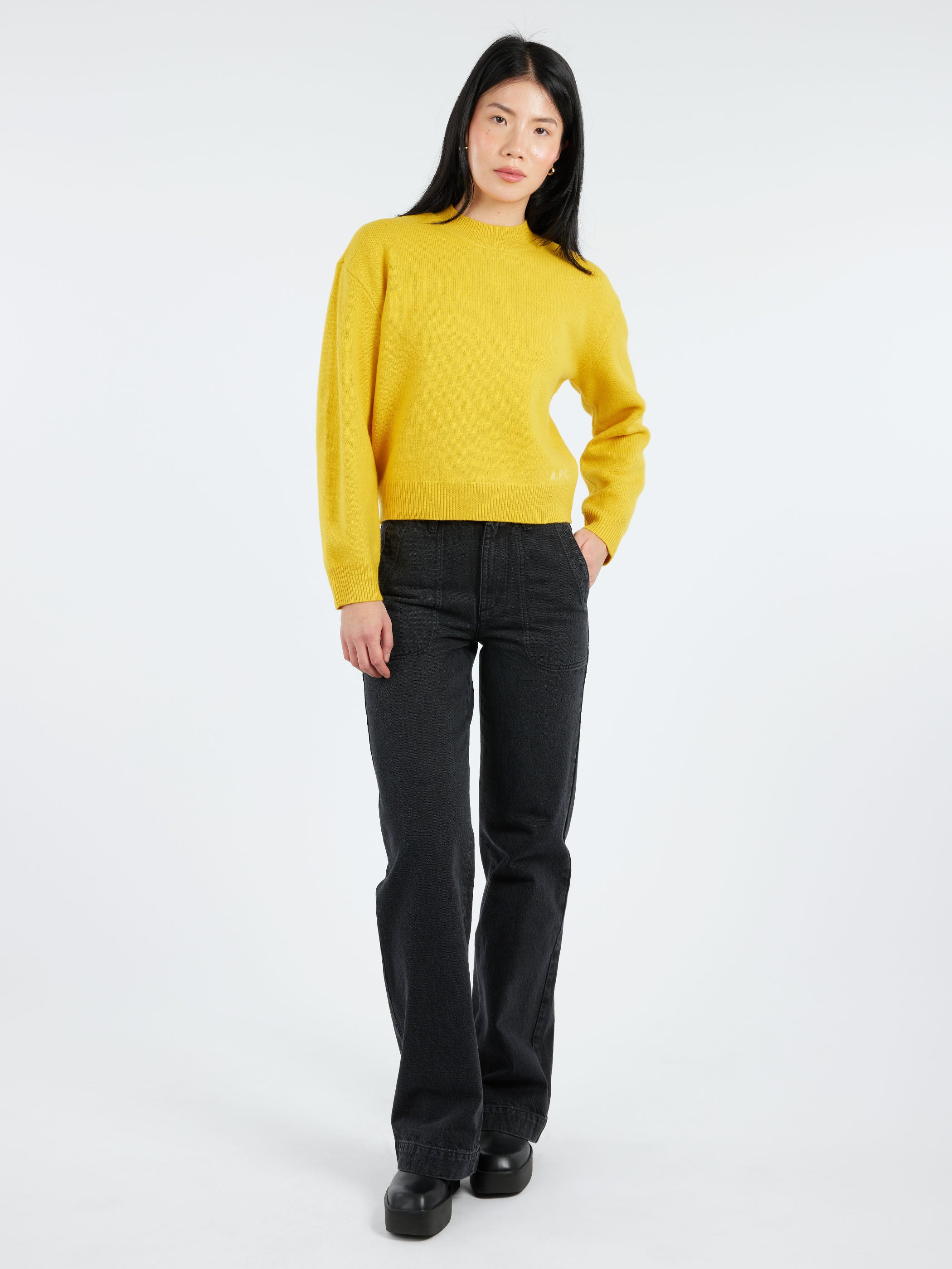 A.P.C. Women s A.P.C Esther Knit Jumper in Daa Yellow Size M END Clothing