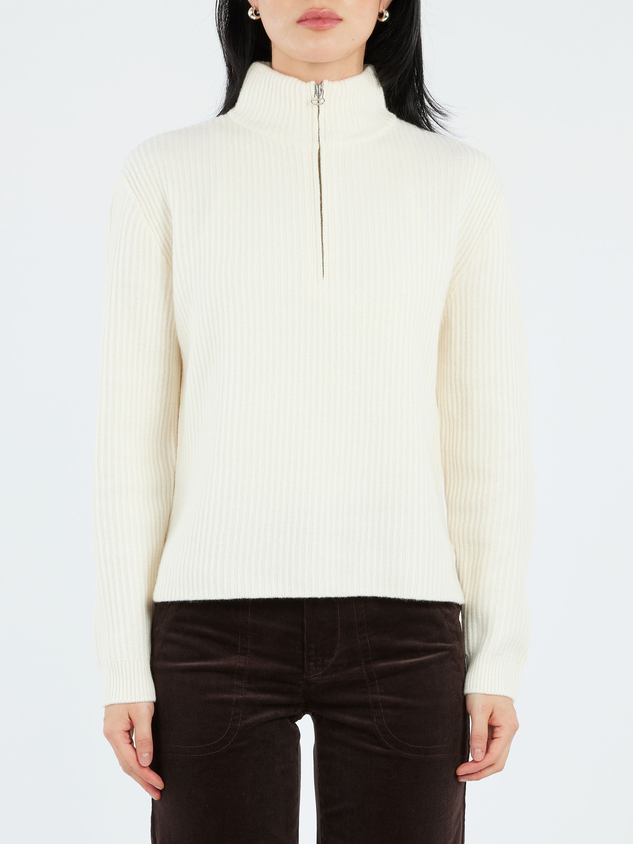 A.P.C. Ecru Wool Turtleneck Sweater S