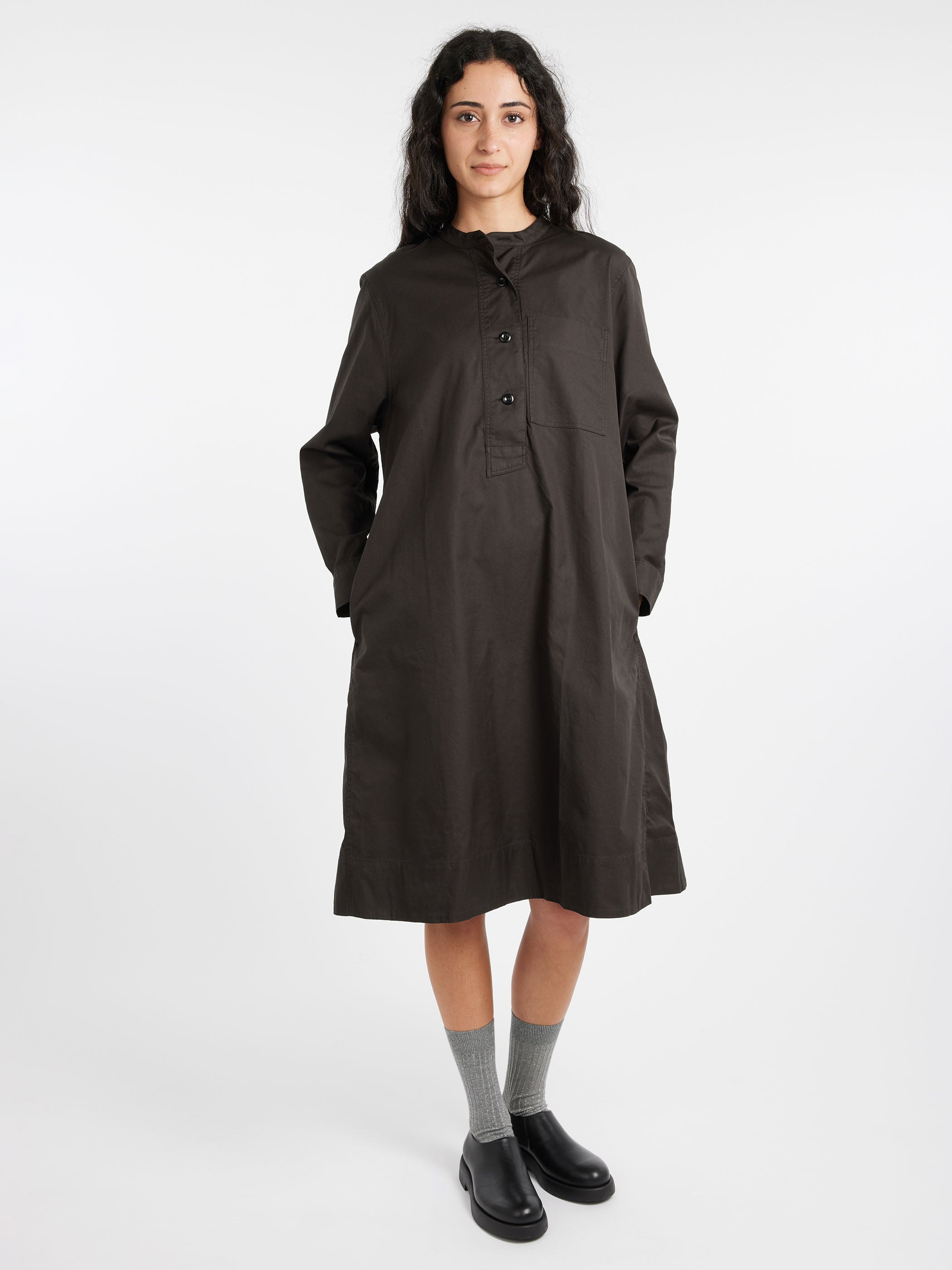 MHL Collarless Swing Dress