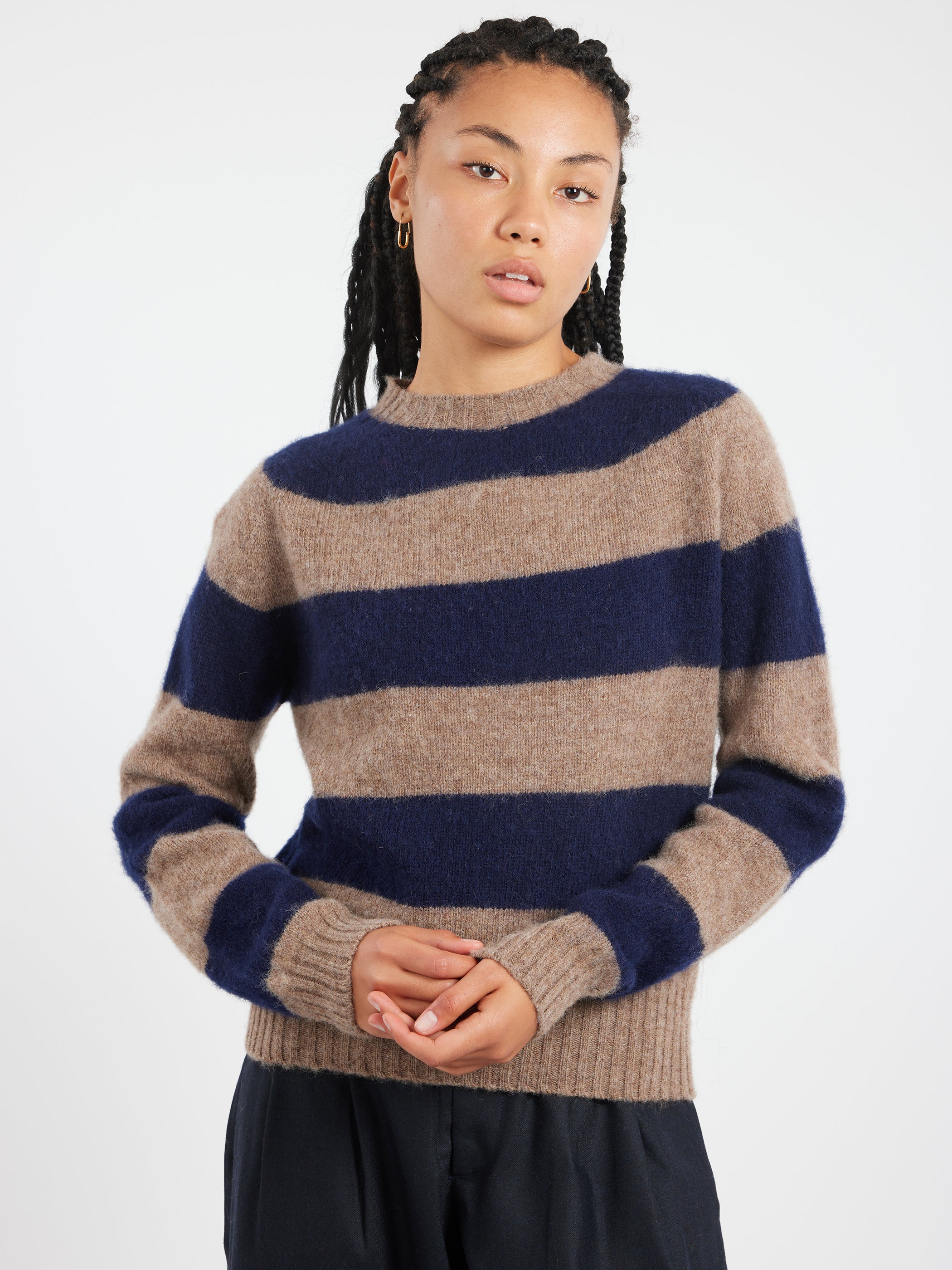 Jets Stripe Crew Sweater