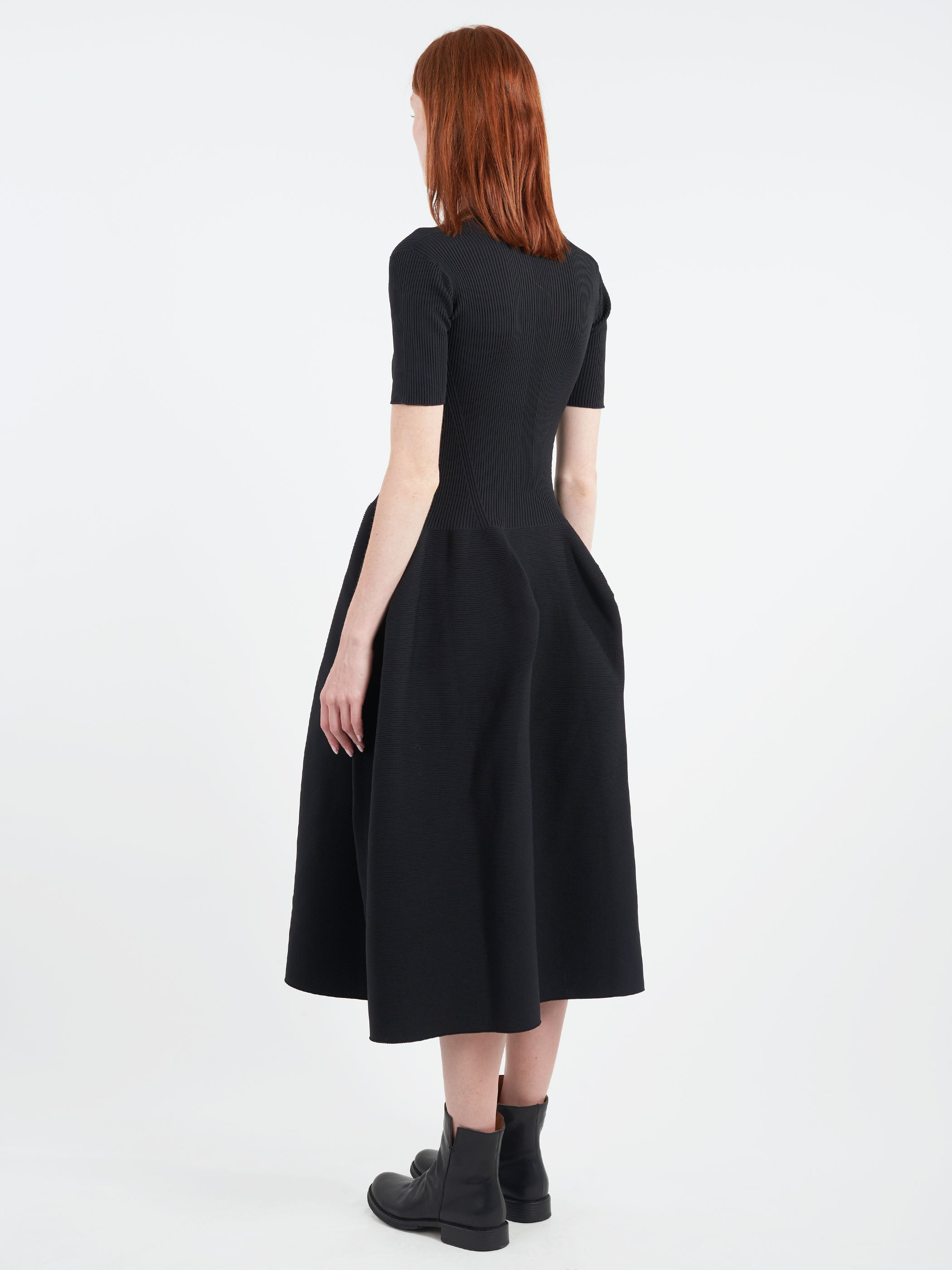 Pottery Stand-Up Collar Short Sleeve Dress