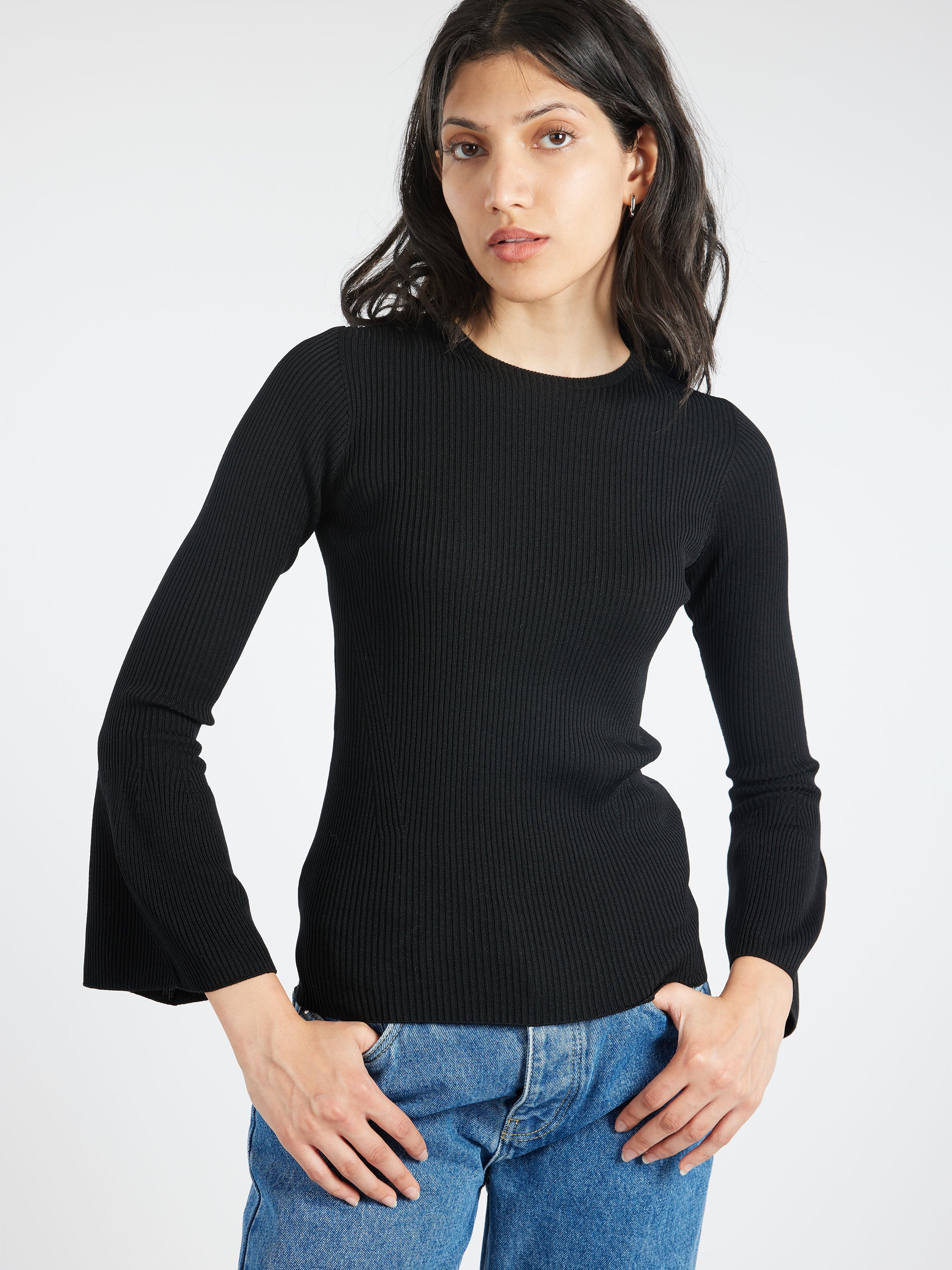 Soft Portrait Bell Sleeve Top