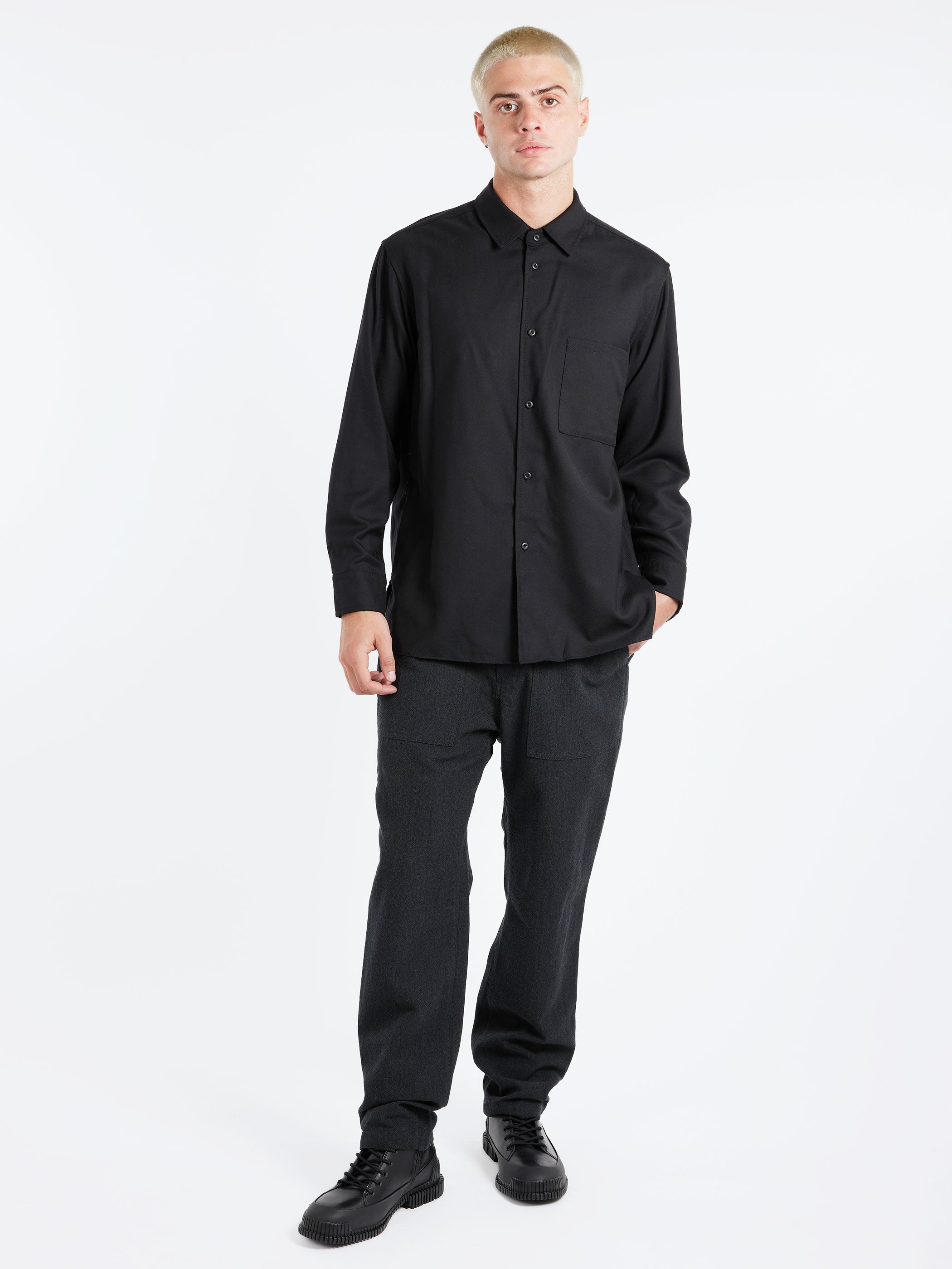 Super 100 Twill Regular Collar Shirt