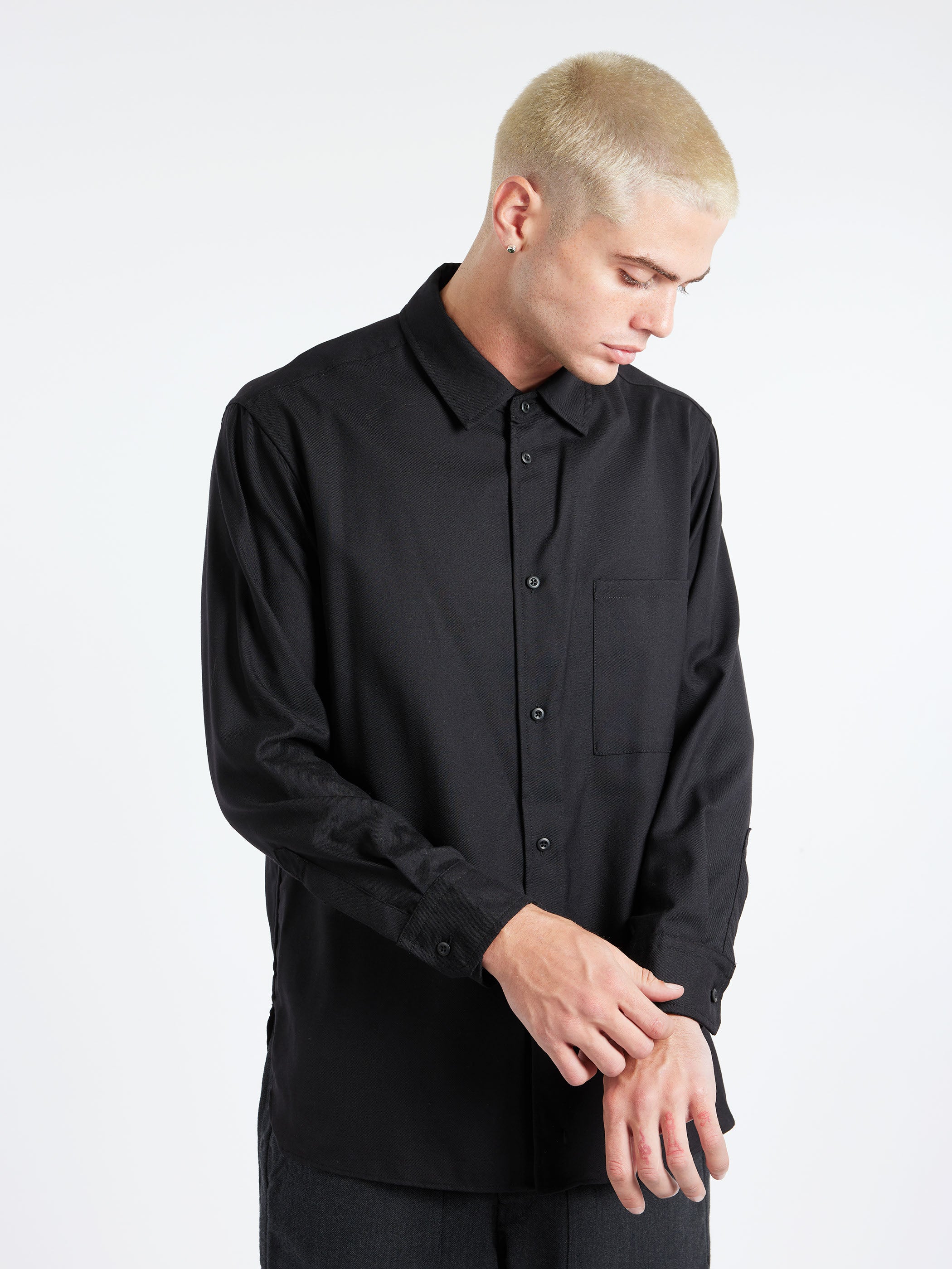 Super 100 Twill Regular Collar Shirt