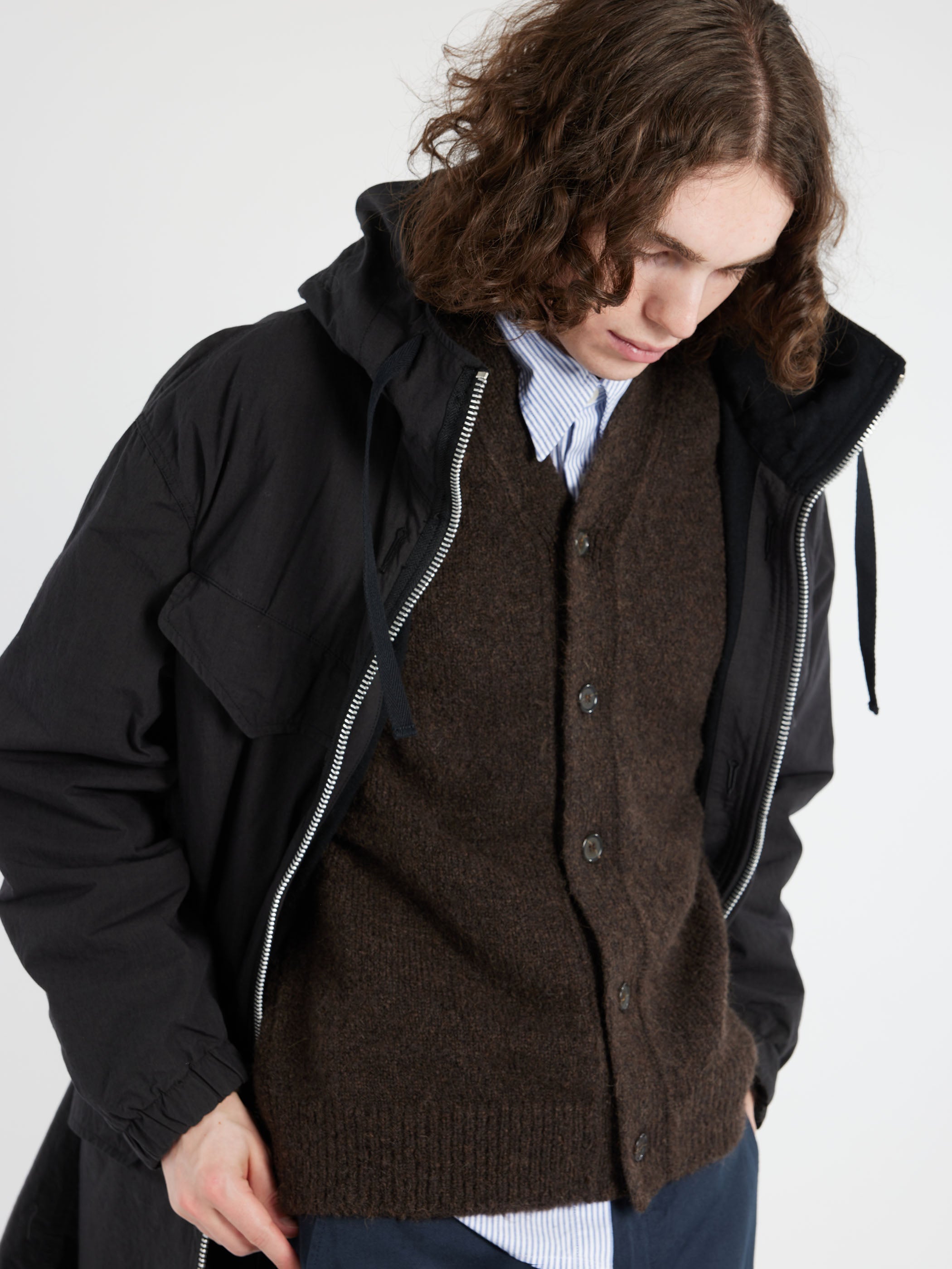 Twill Reversible Military Hooded Coat