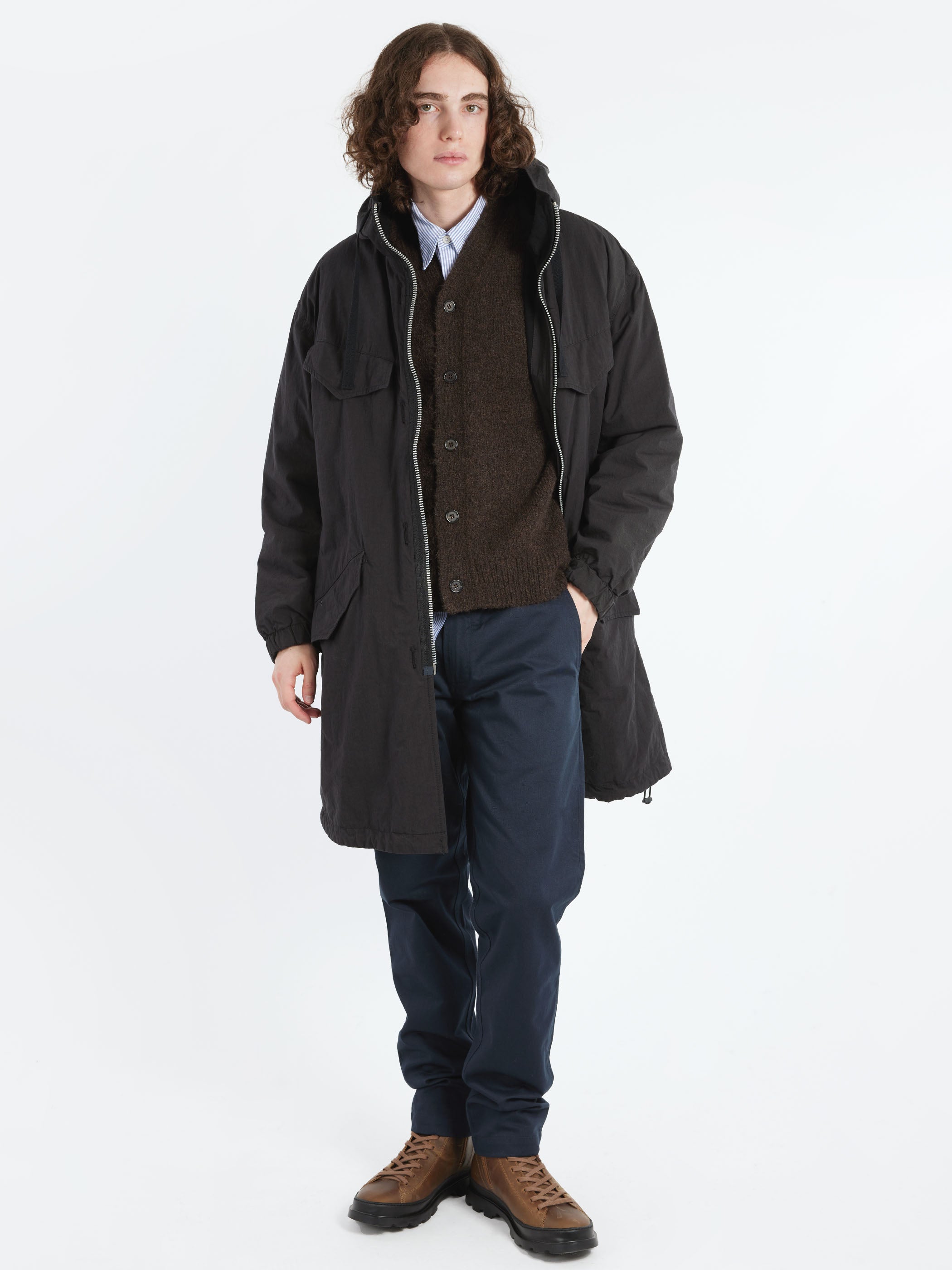 Twill Reversible Military Hooded Coat