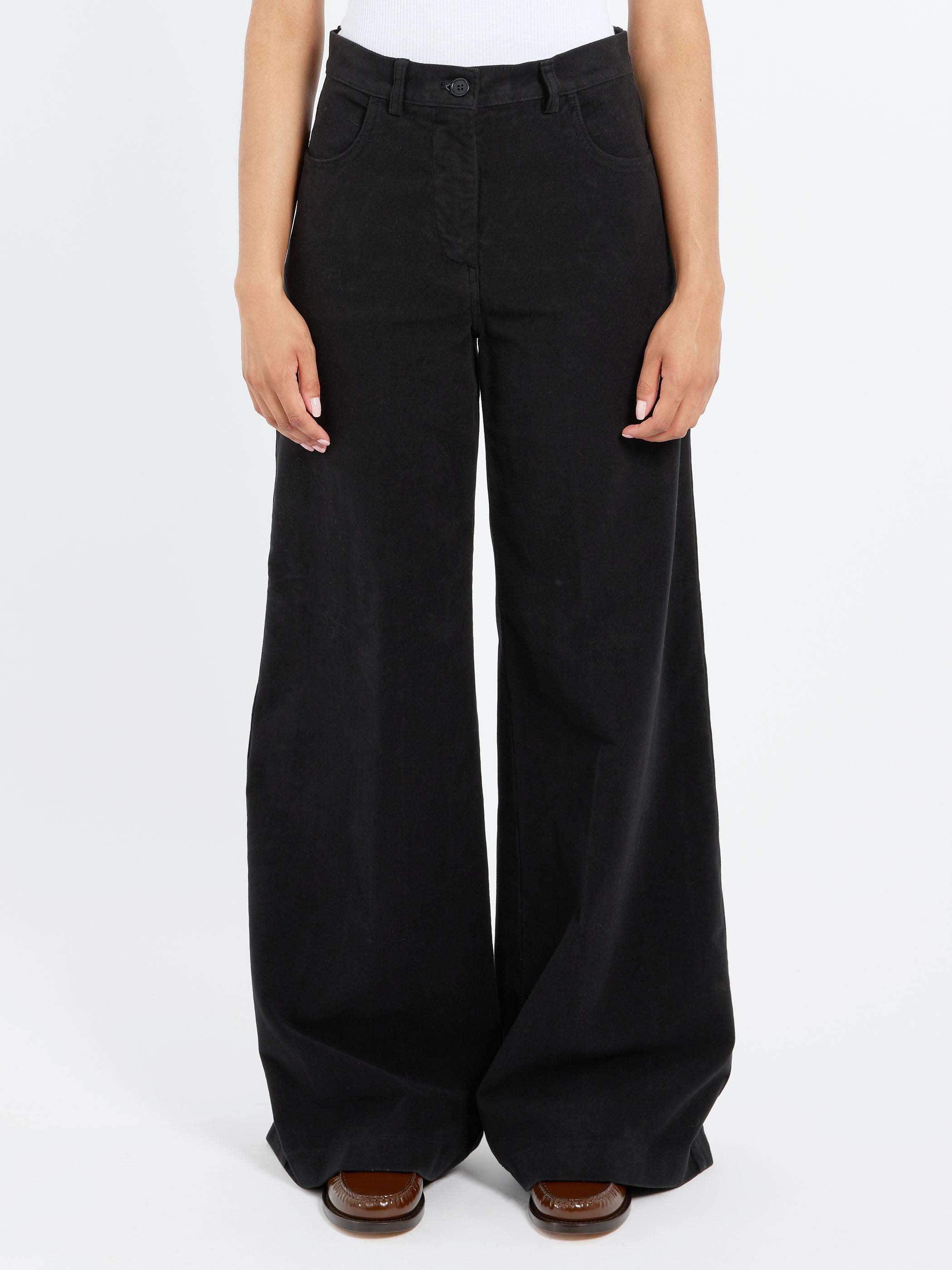 Stretch Fustian High-Waisted Trousers