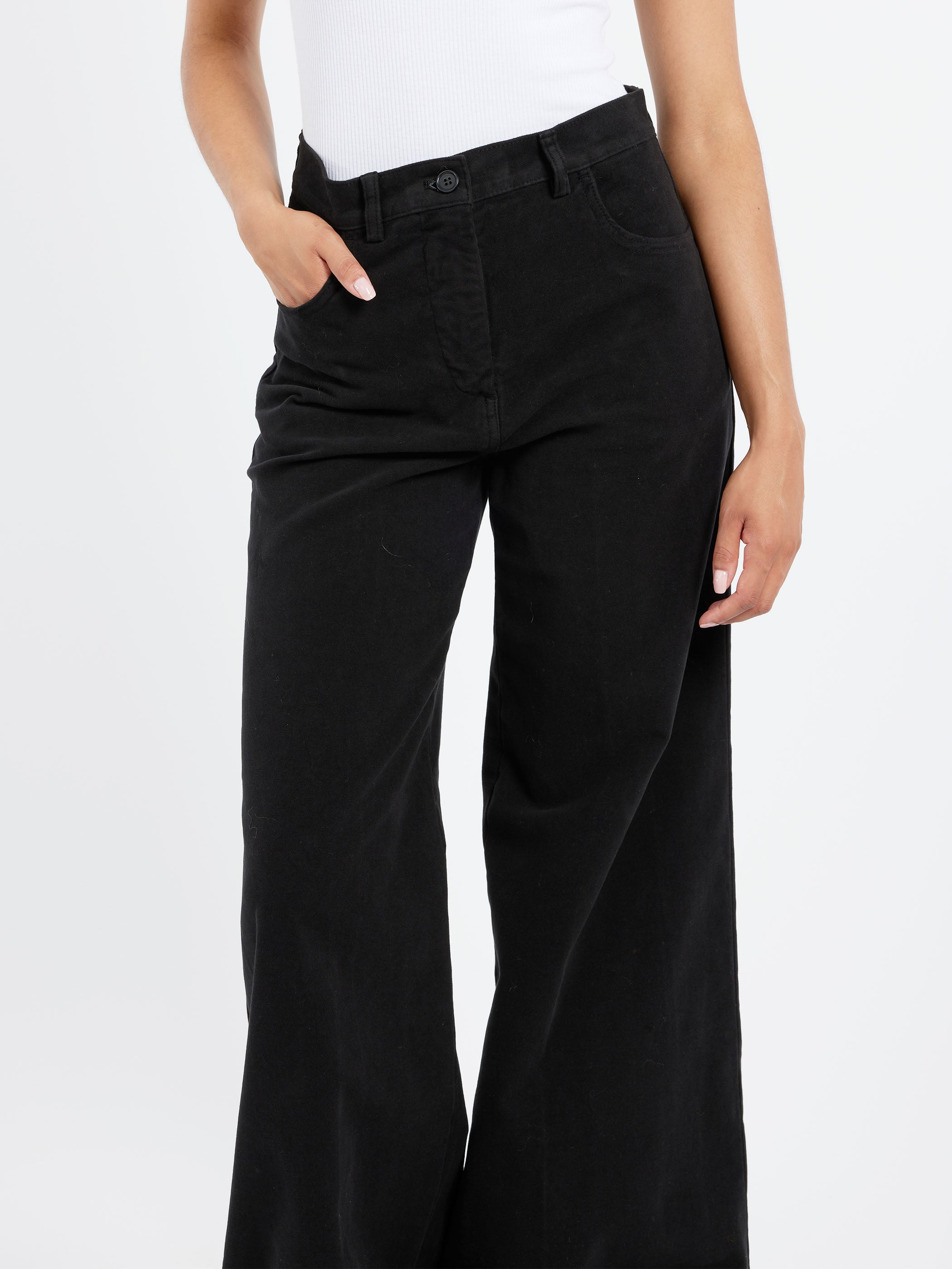 Stretch Fustian High-Waisted Trousers