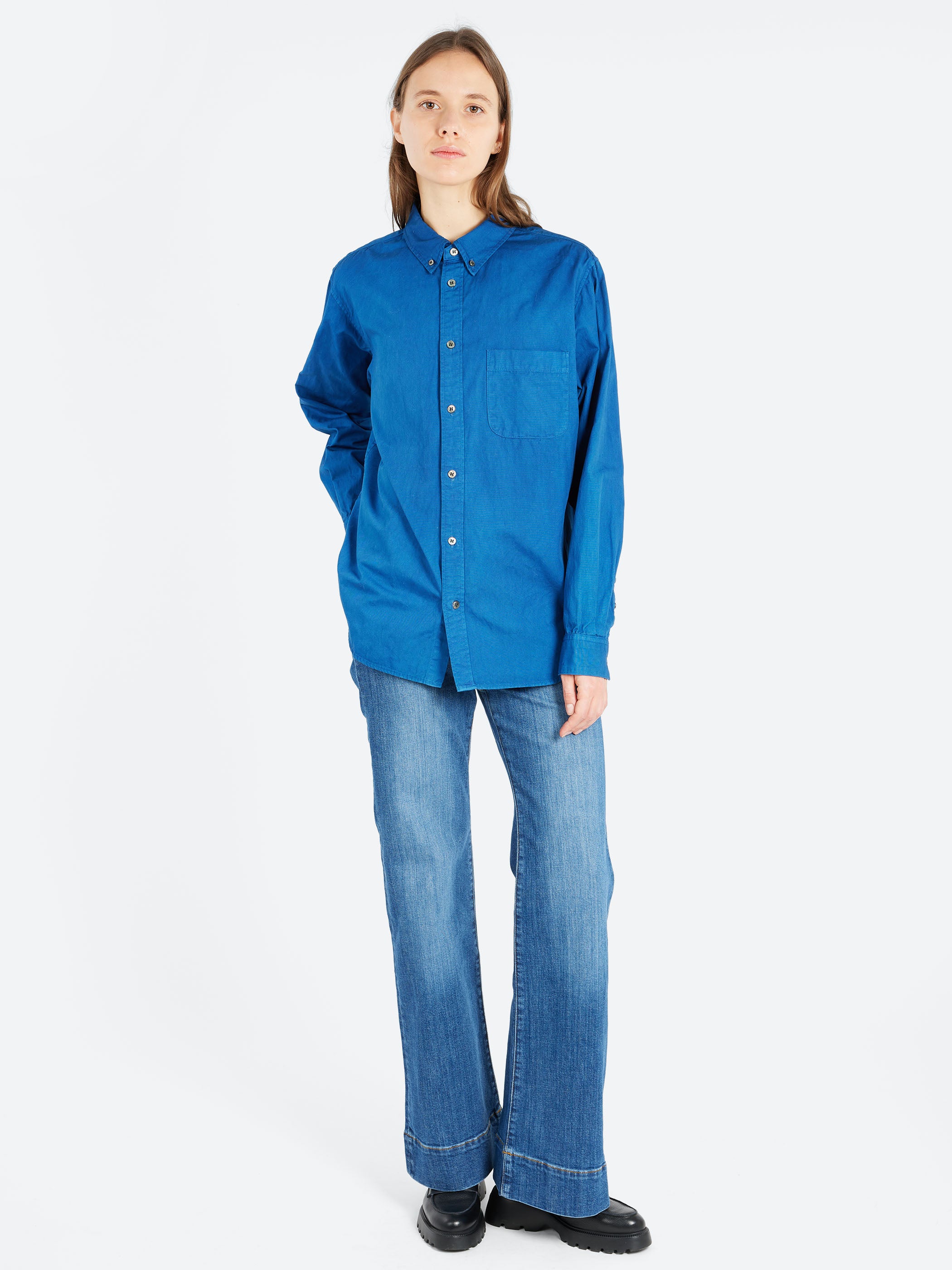 Fine Oxford Honnai Button-Down Shirt