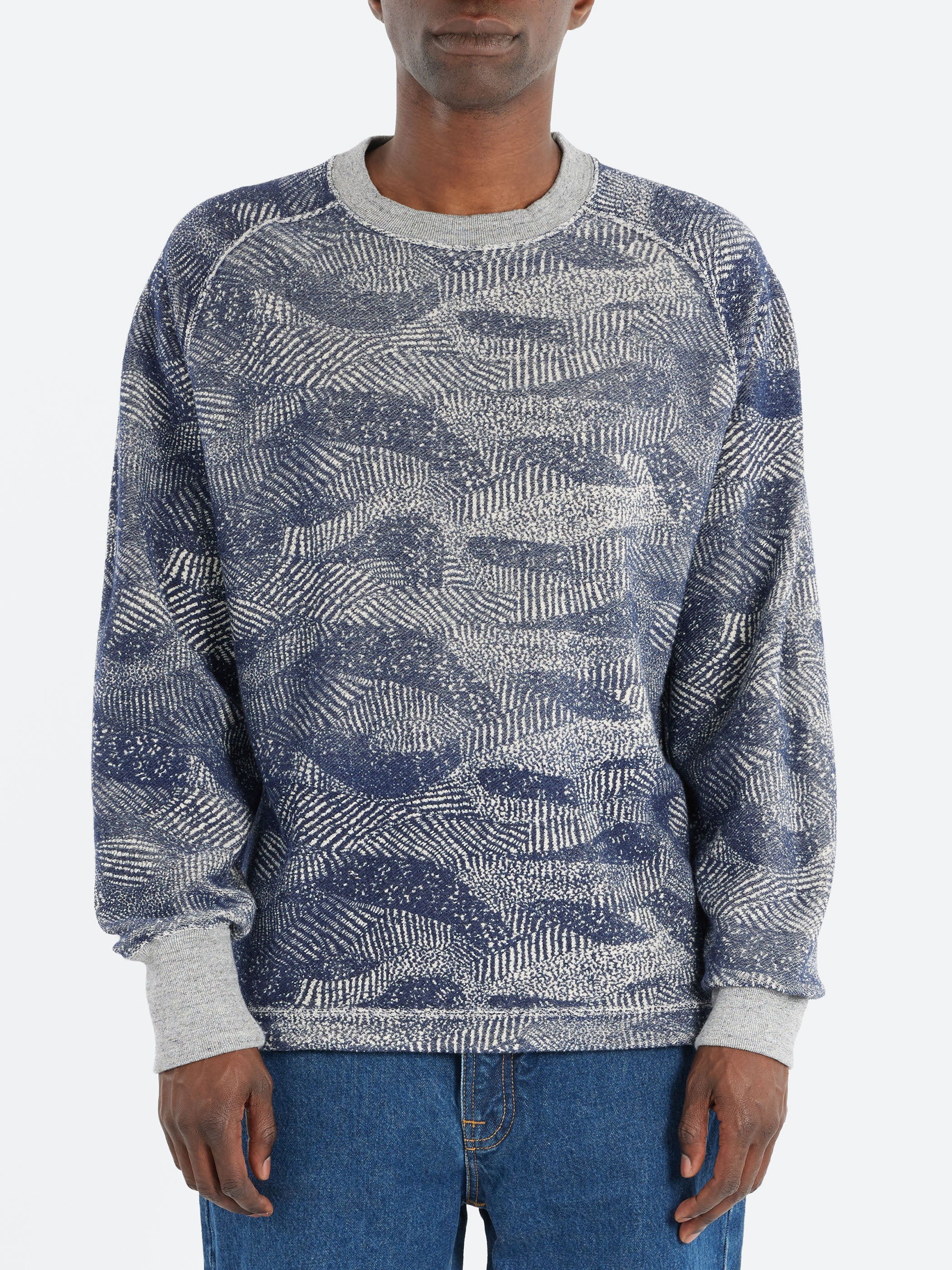 Reverse Print Crew Neck Pullover