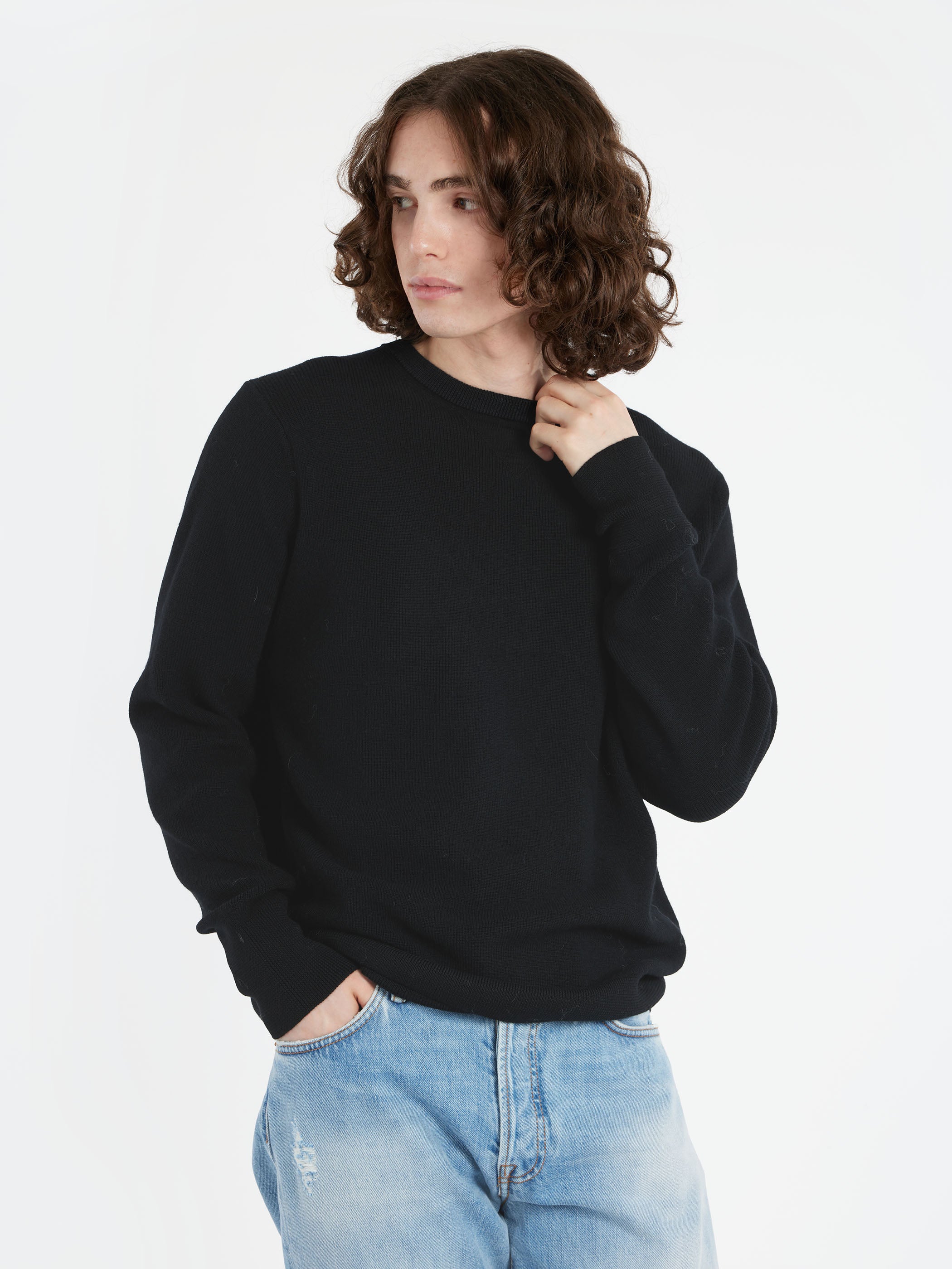 Ribbed Merino Crewneck