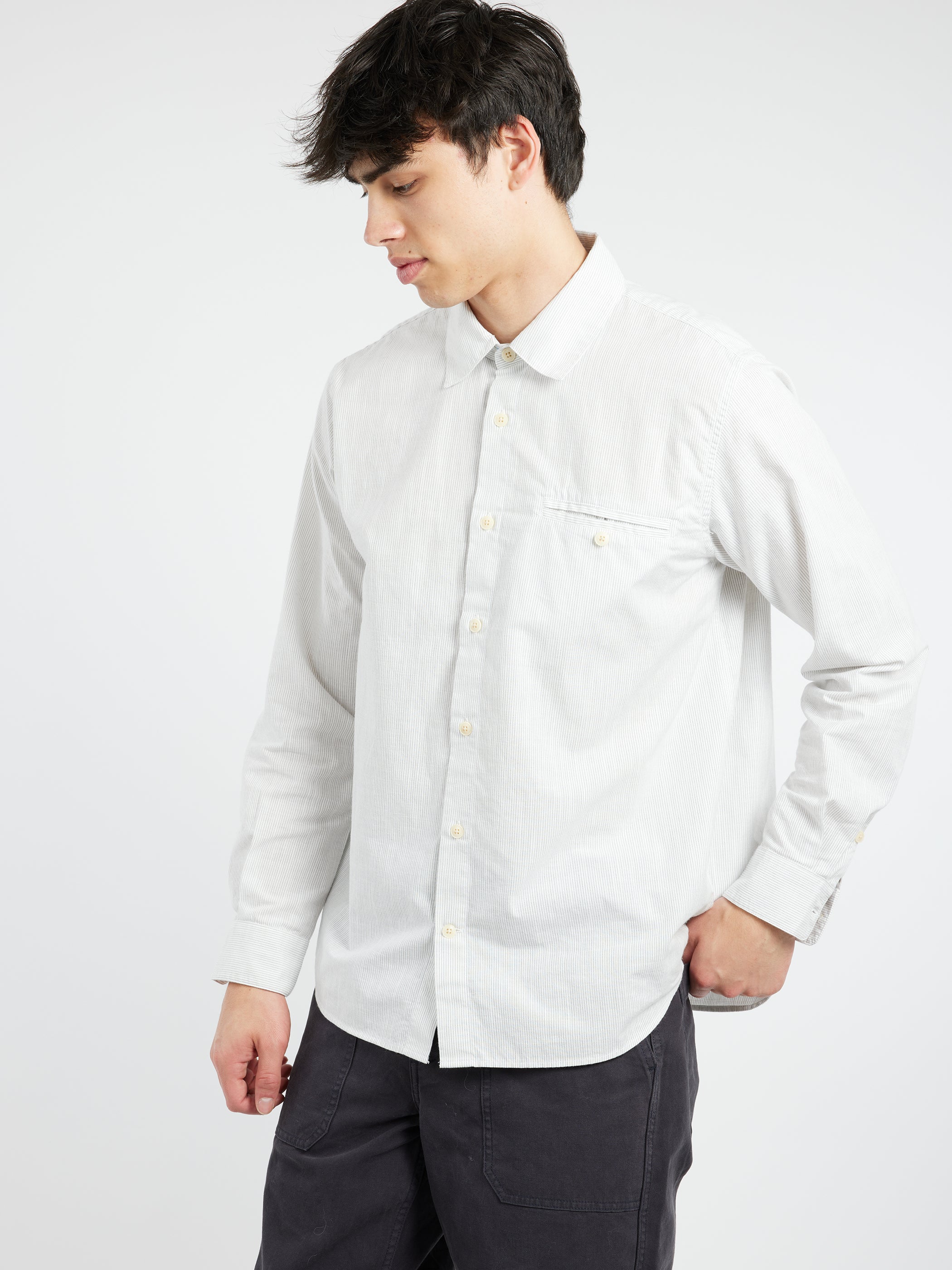 Jet Pocket Fine Stripe Shirt