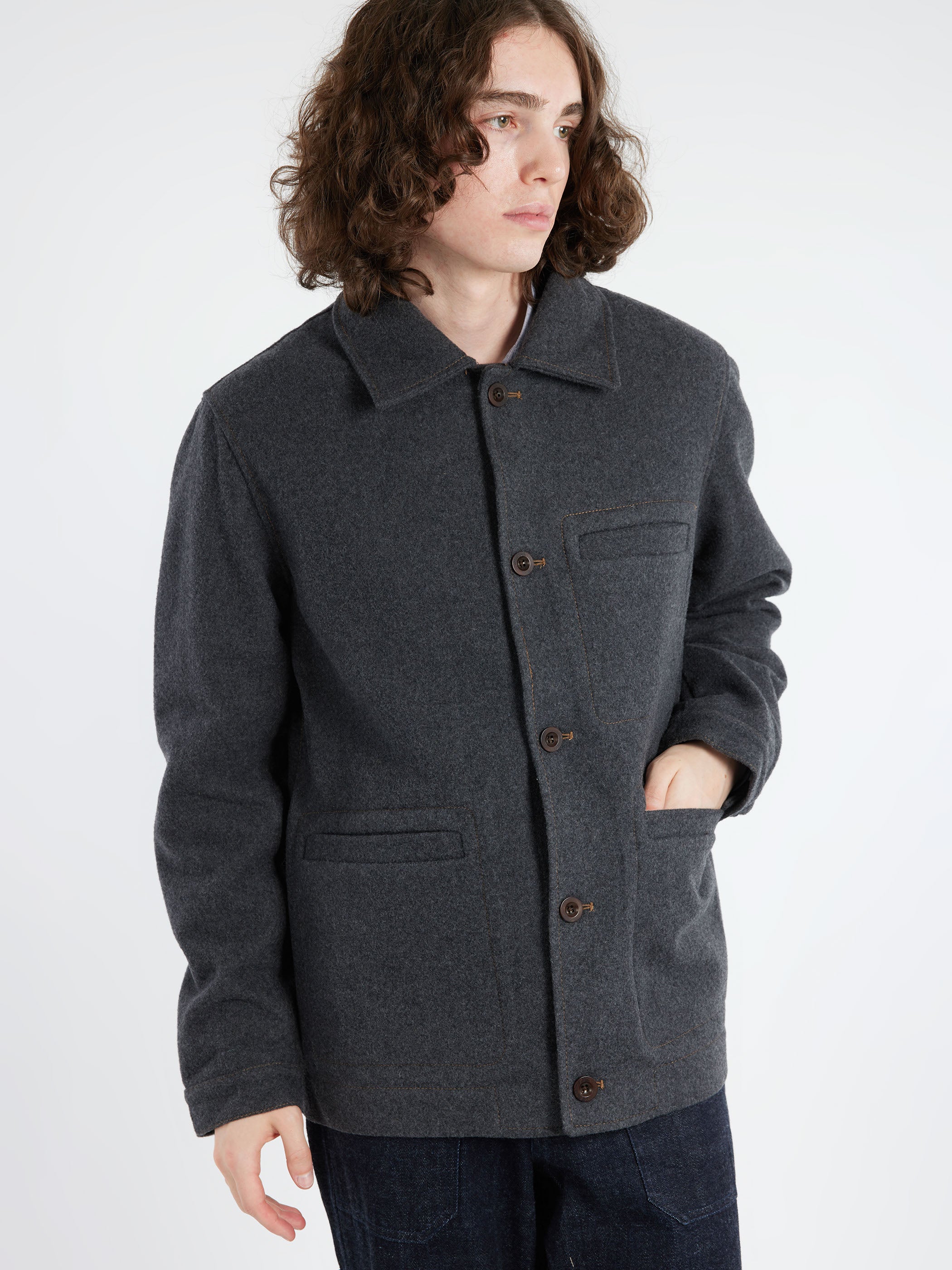 Melton Wool Blend Chore Jacket