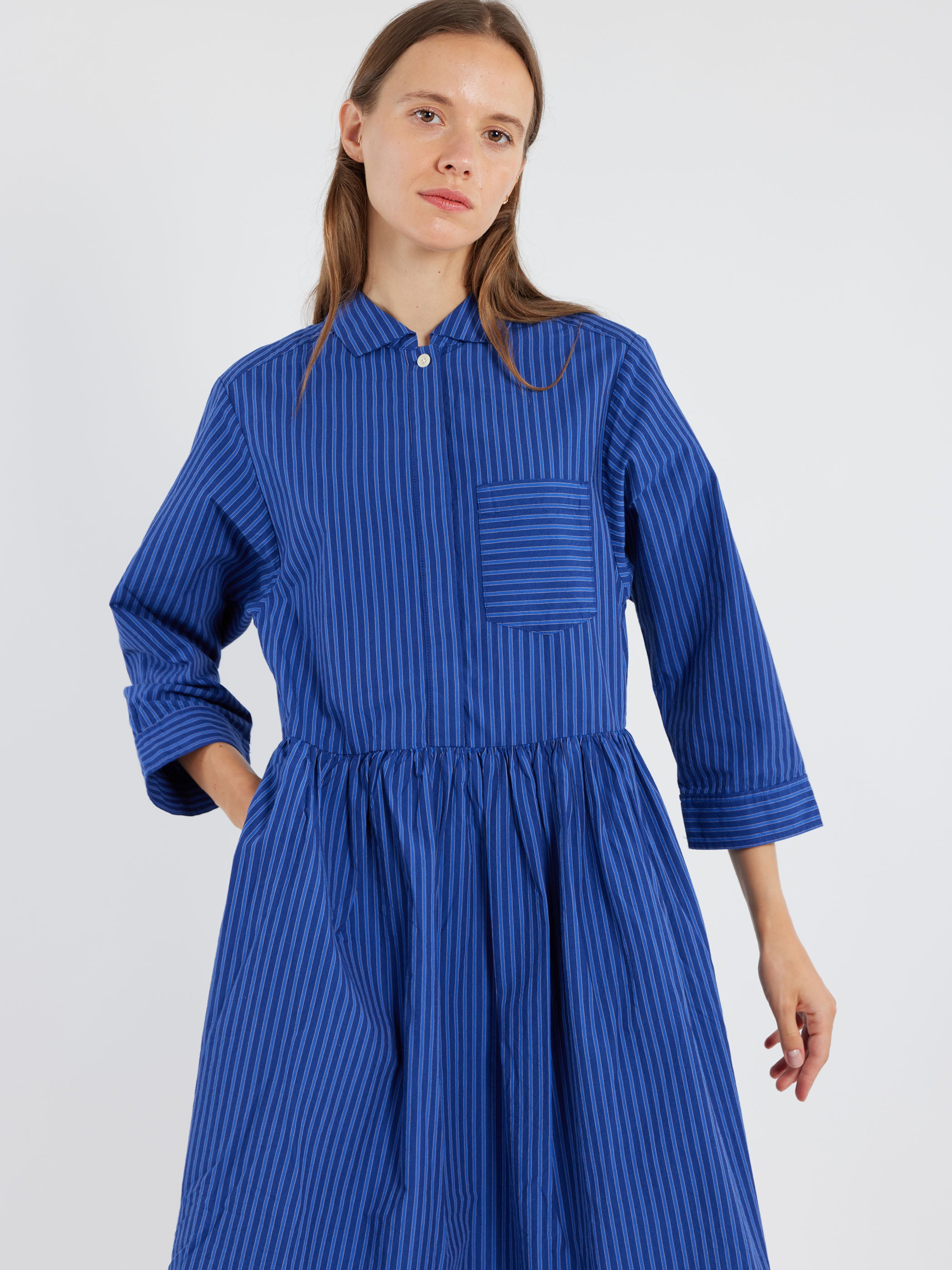 Stripe Poplin Shirt Dress