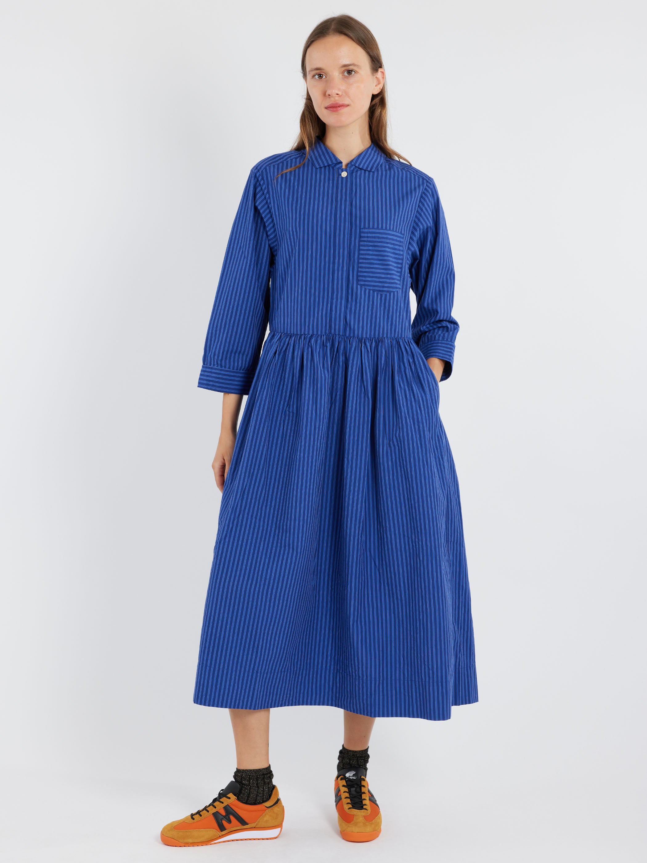 Stripe Poplin Shirt Dress