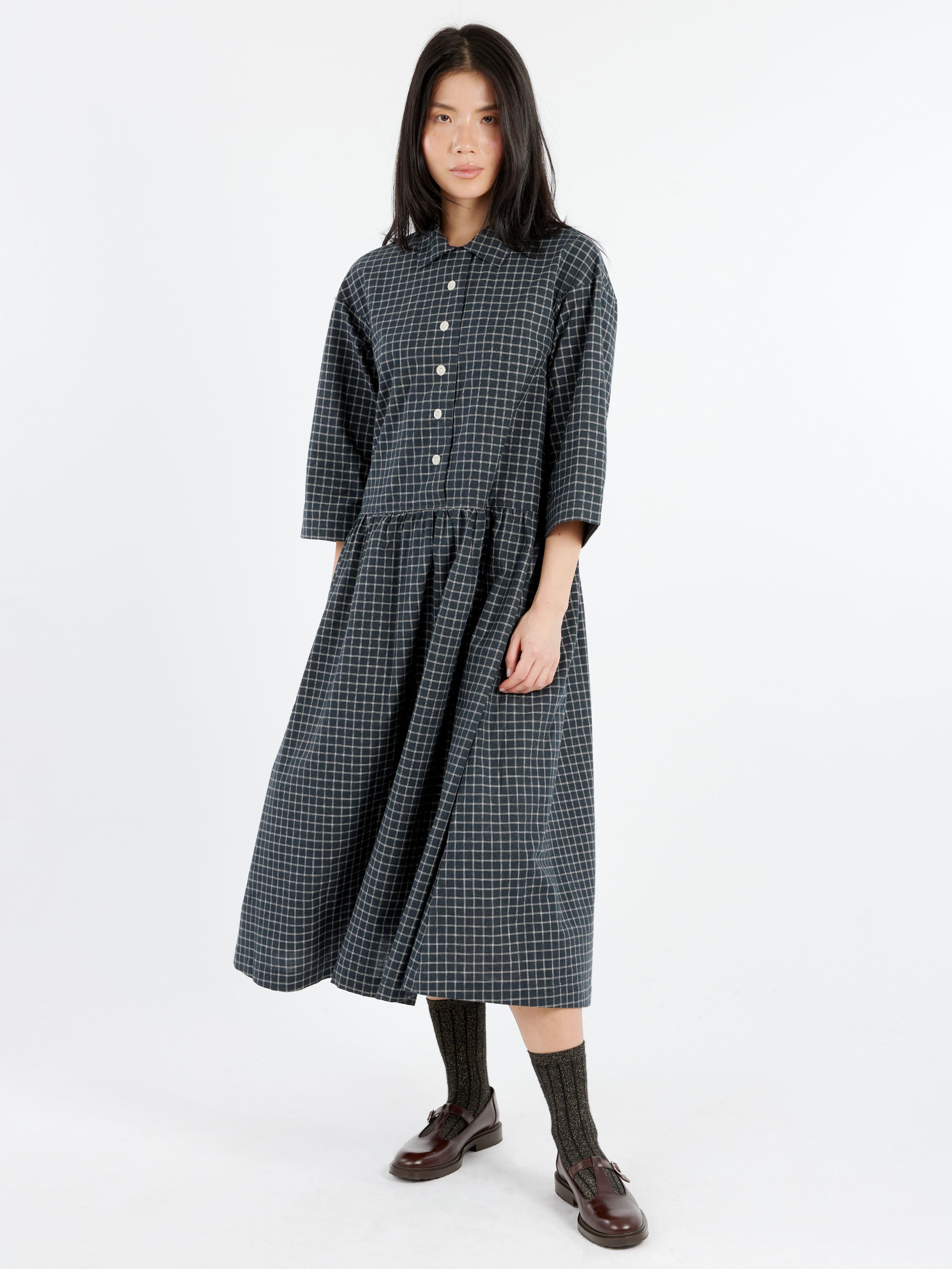 Graph Check Shirt Dress