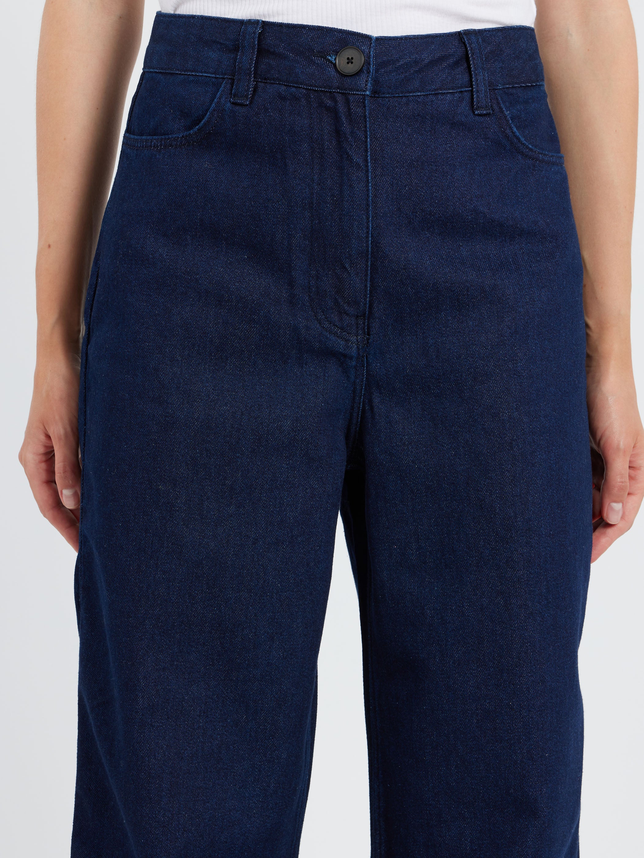 Indigo Denim Slim Leg Trousers