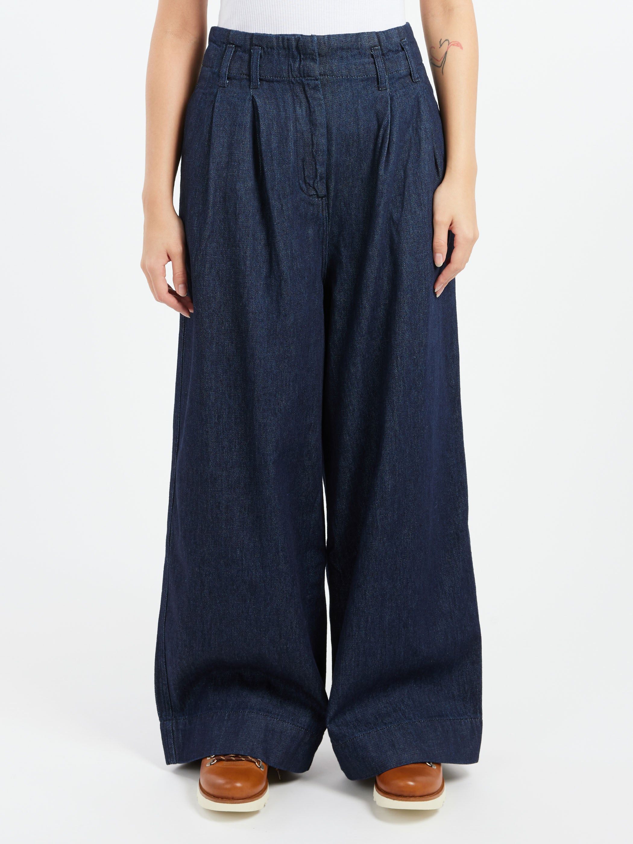 TOAST Denim Wide Leg Trousers in Indigo gravitypope