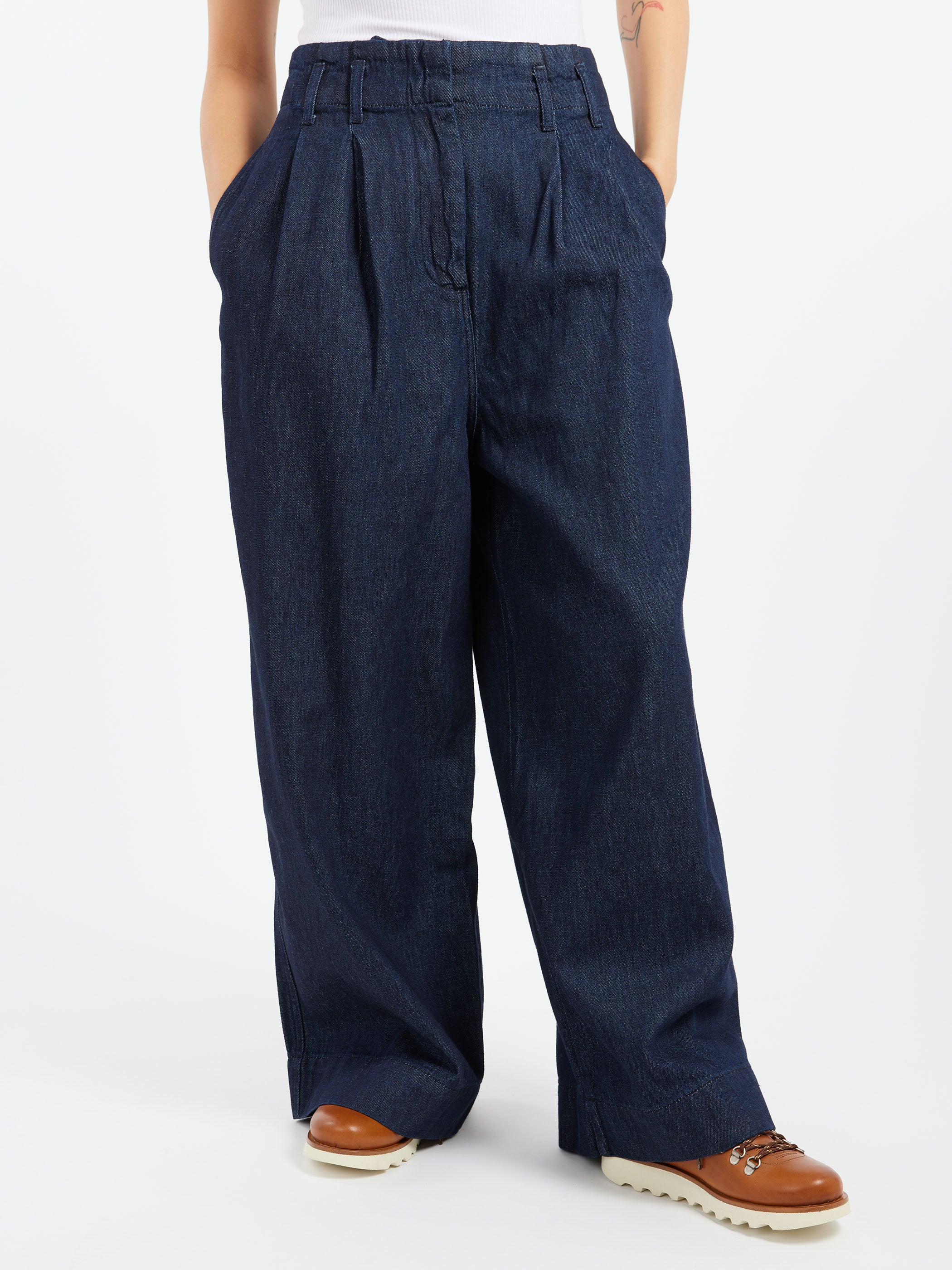 Denim Wide Leg Trousers