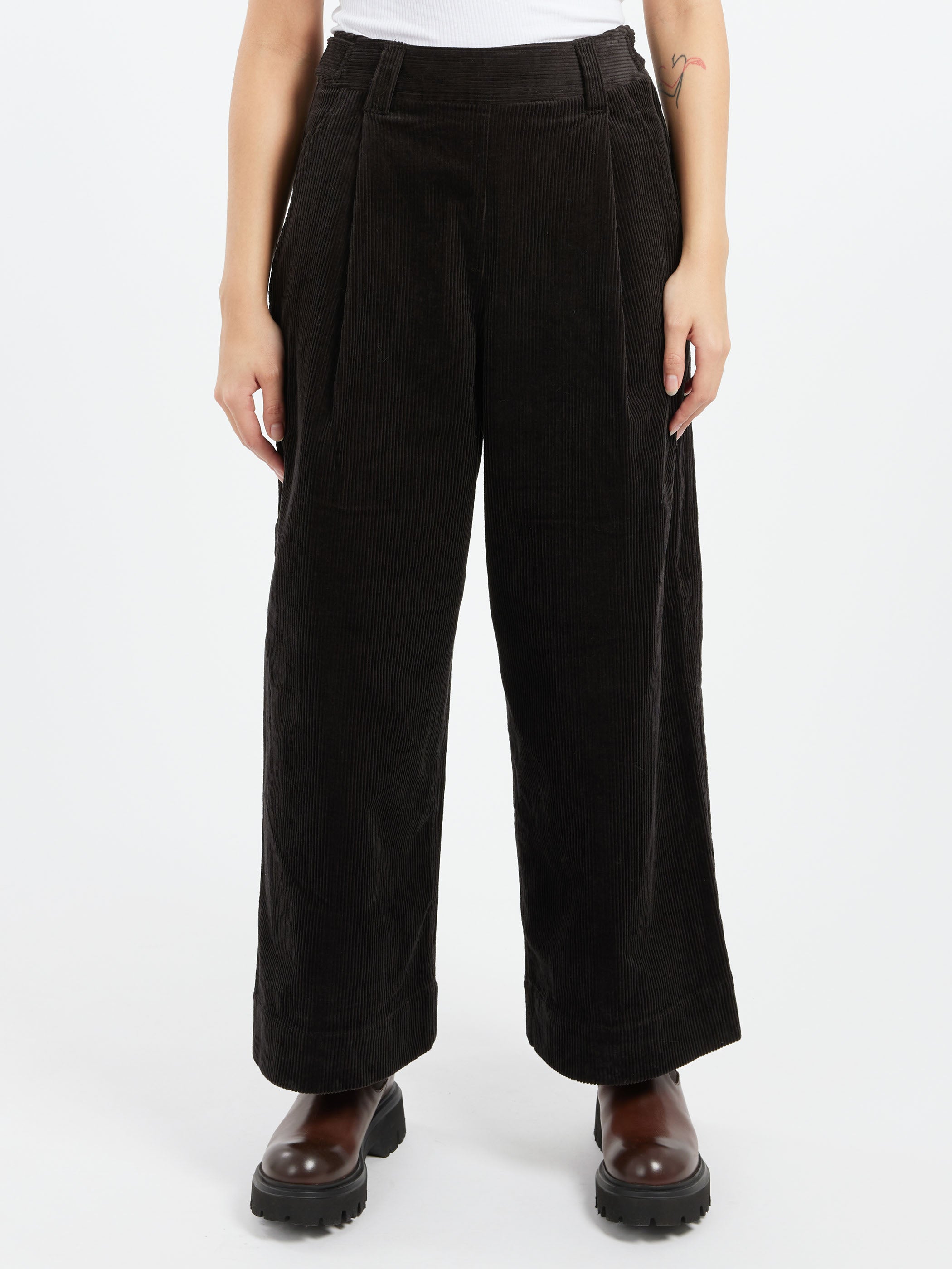 Cord Pleat Front Trousers