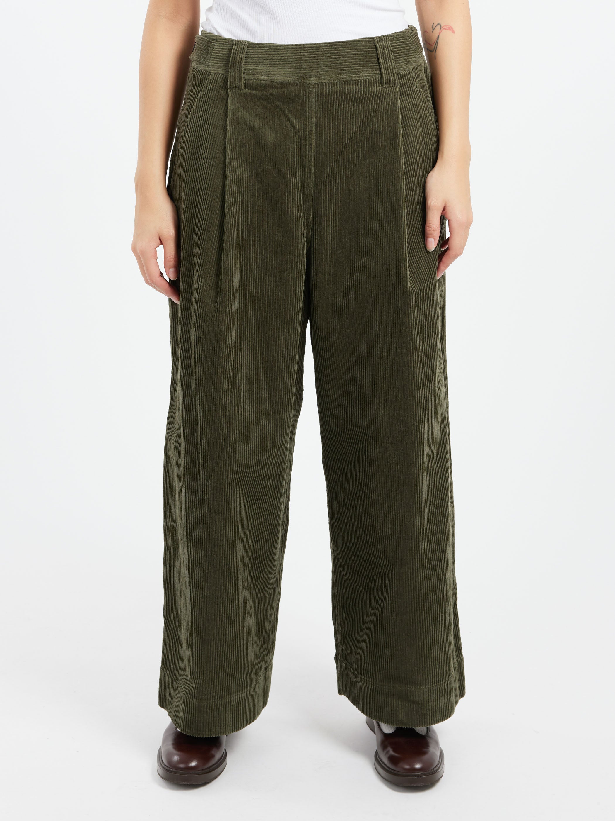 Cord Pleat Front Trousers