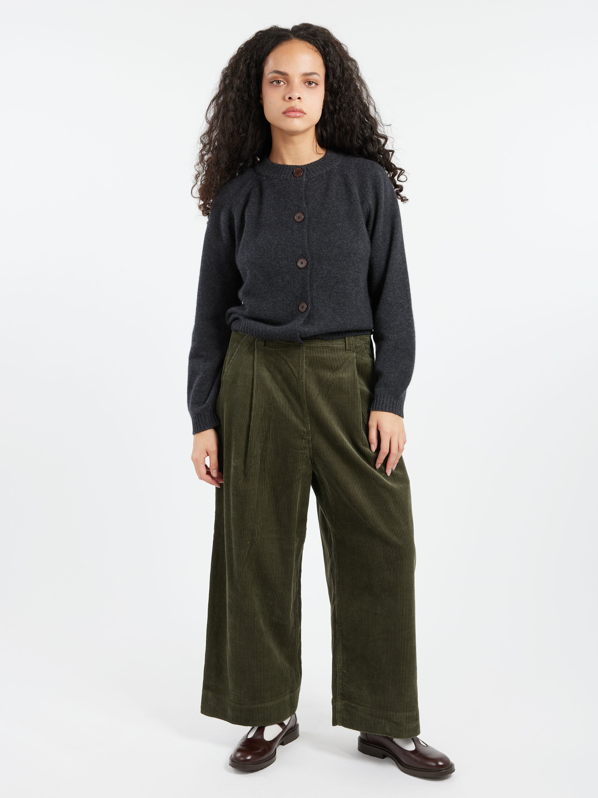 Cord Pleat Front Trousers