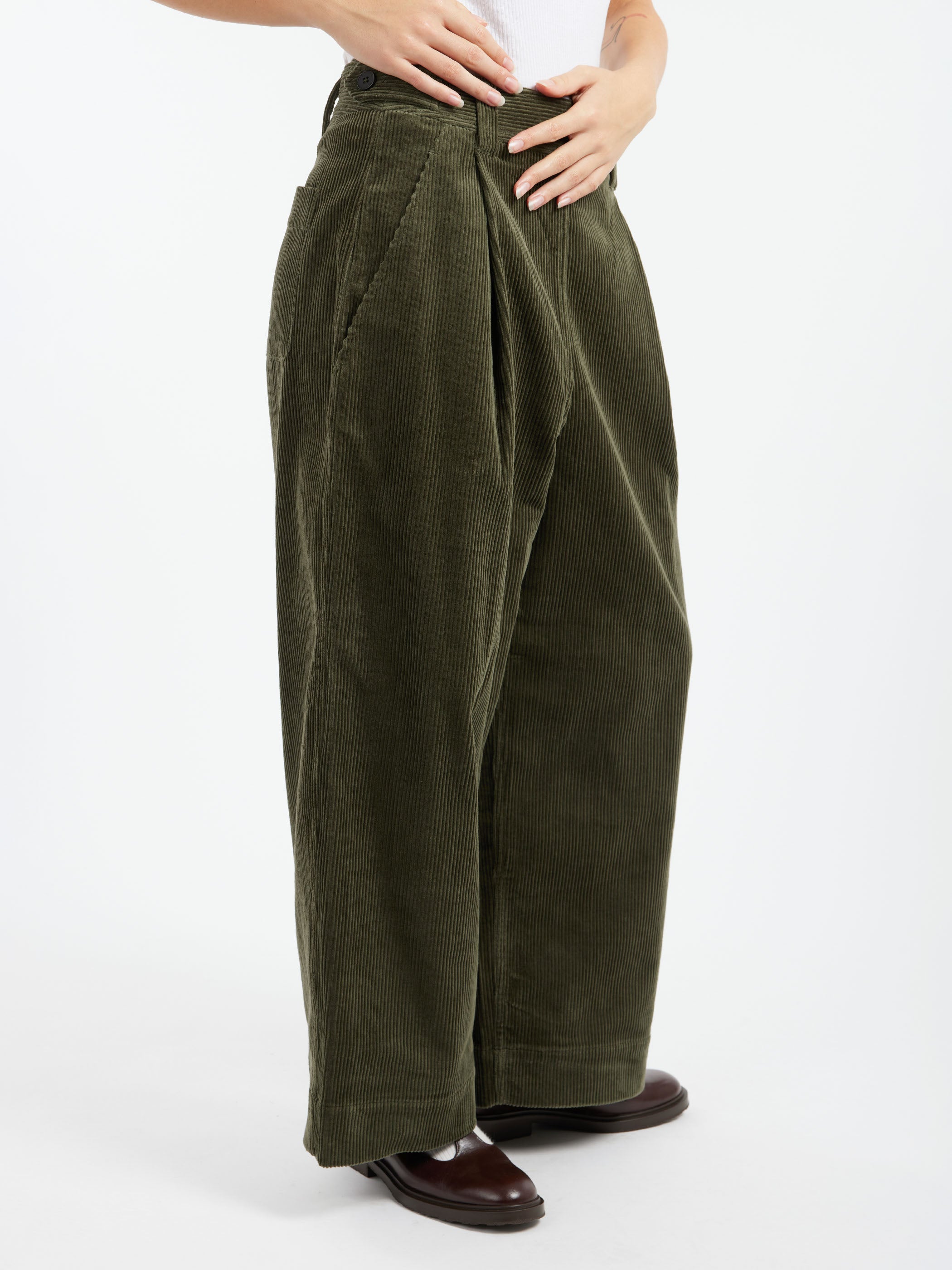 Cord Pleat Front Trousers