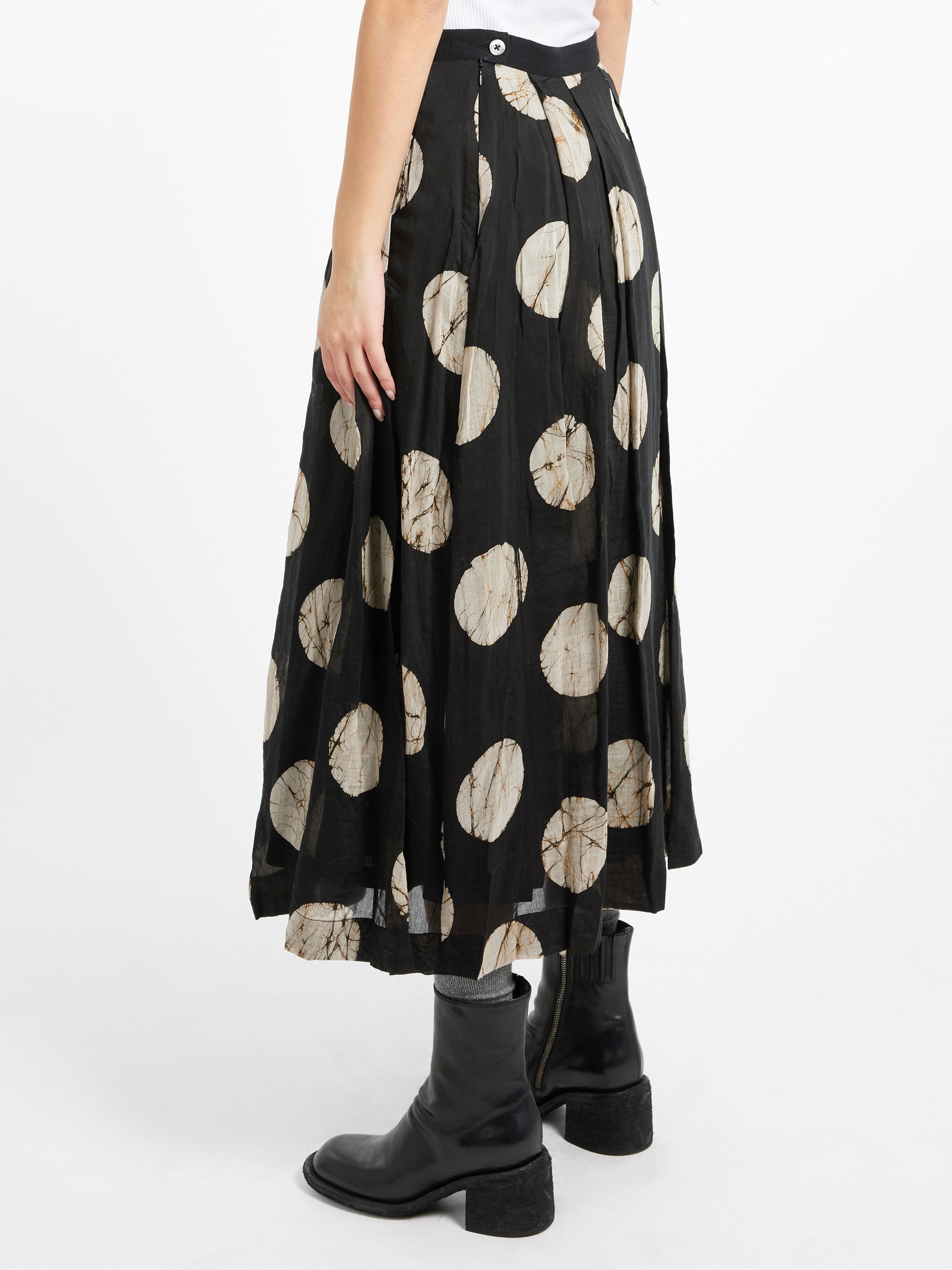 Batik Dot Pleated Skirt