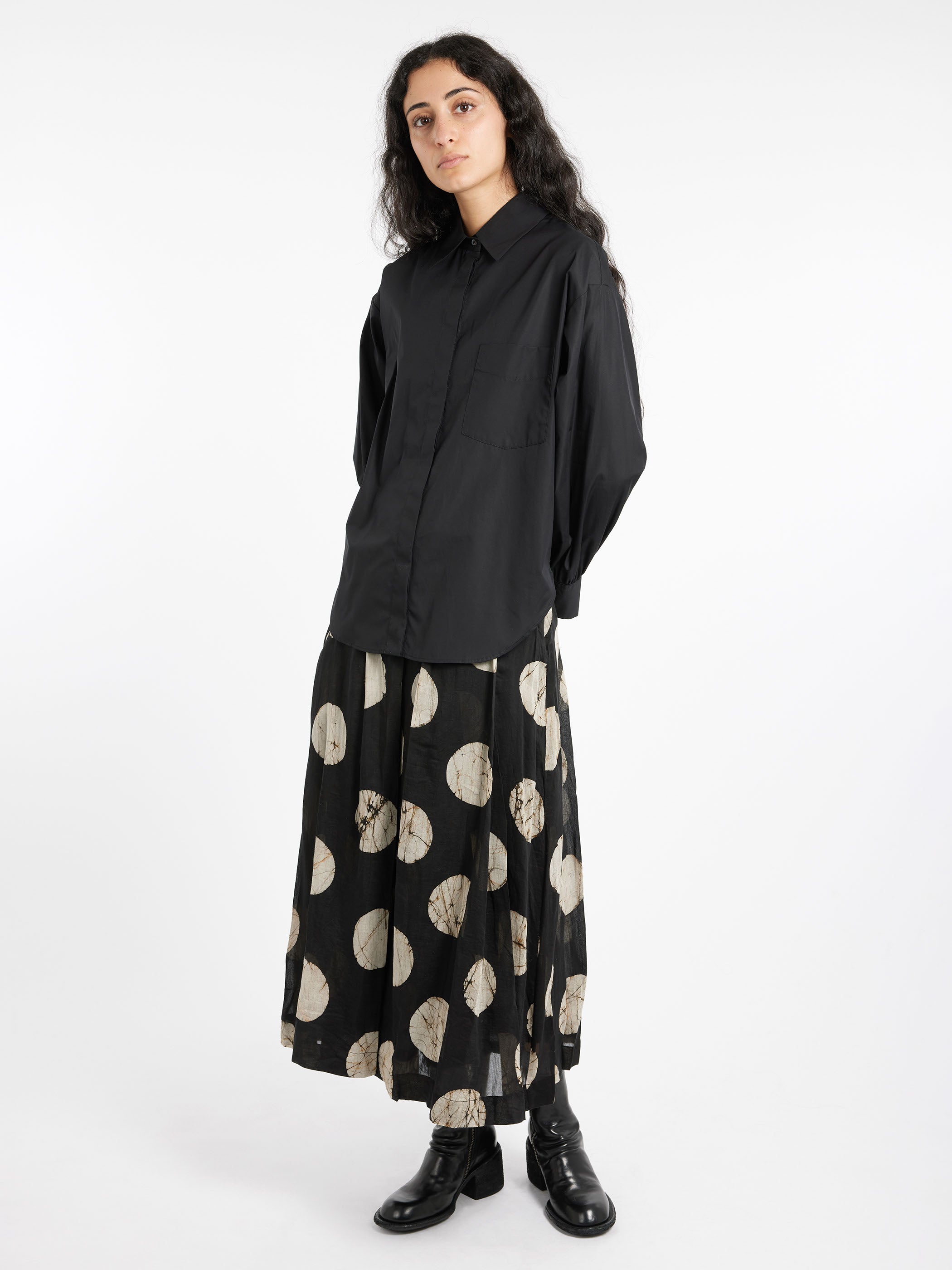 Batik Dot Pleated Skirt