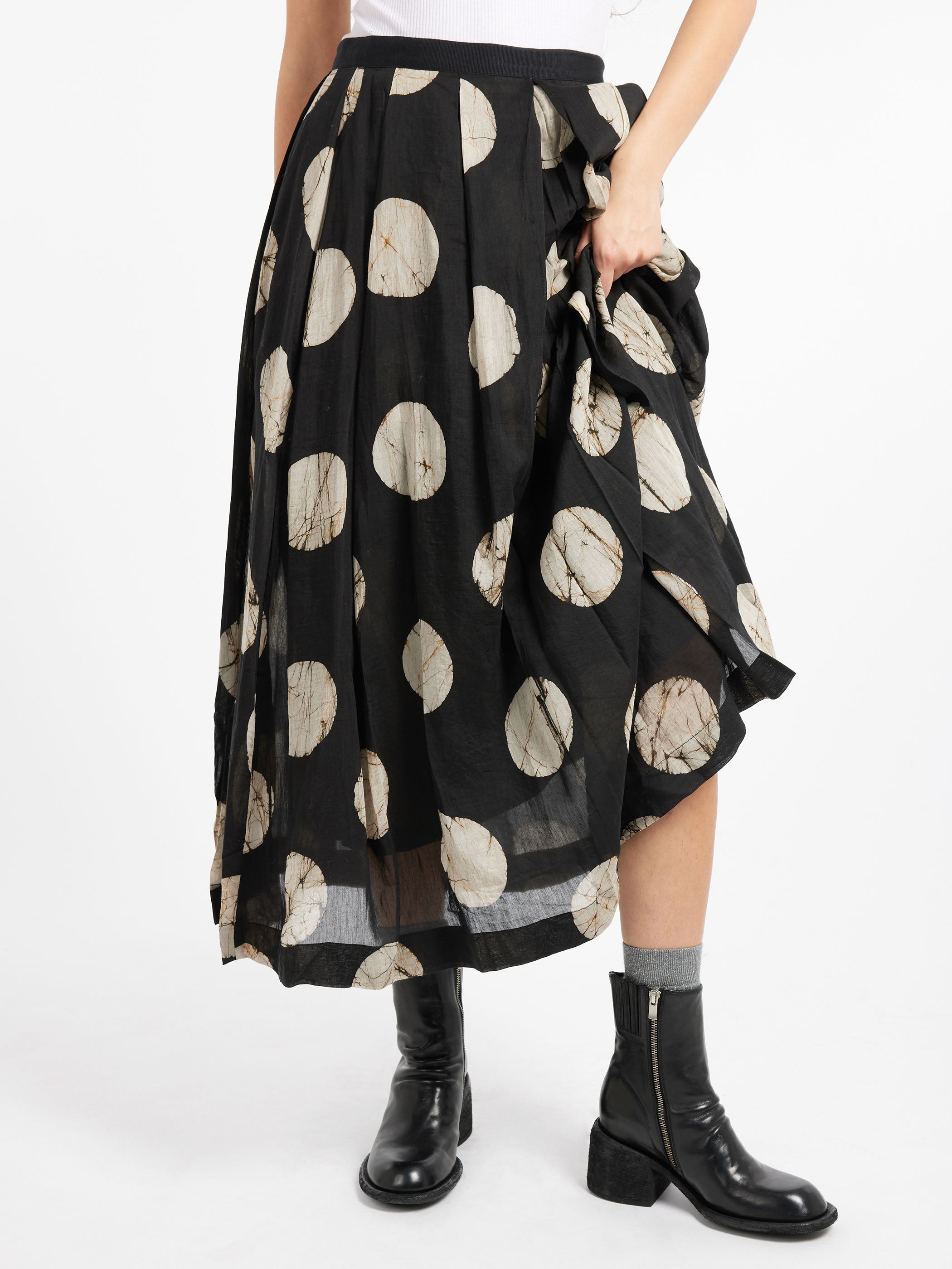 Batik Dot Pleated Skirt