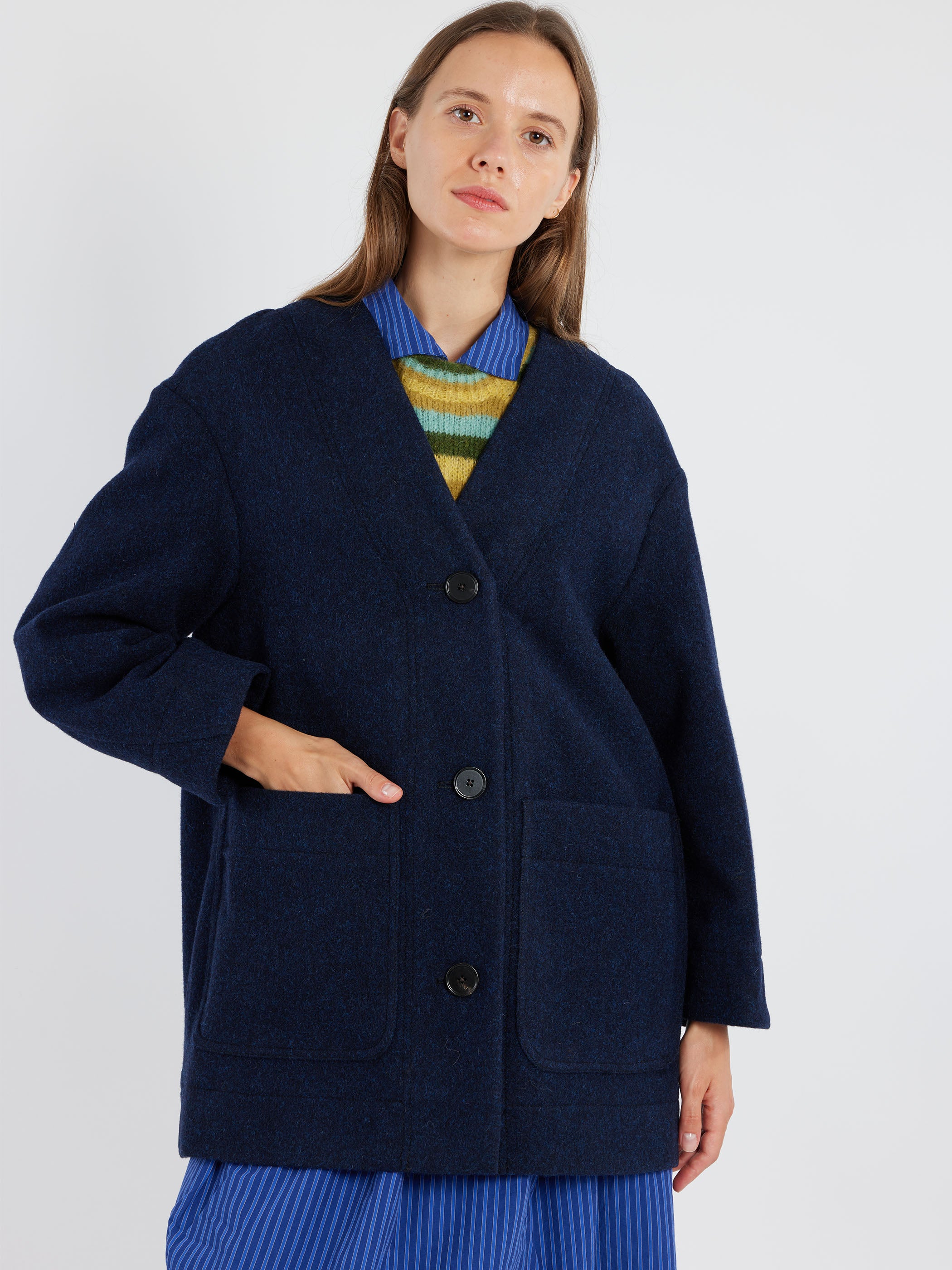 Boiled Wool Short Coat