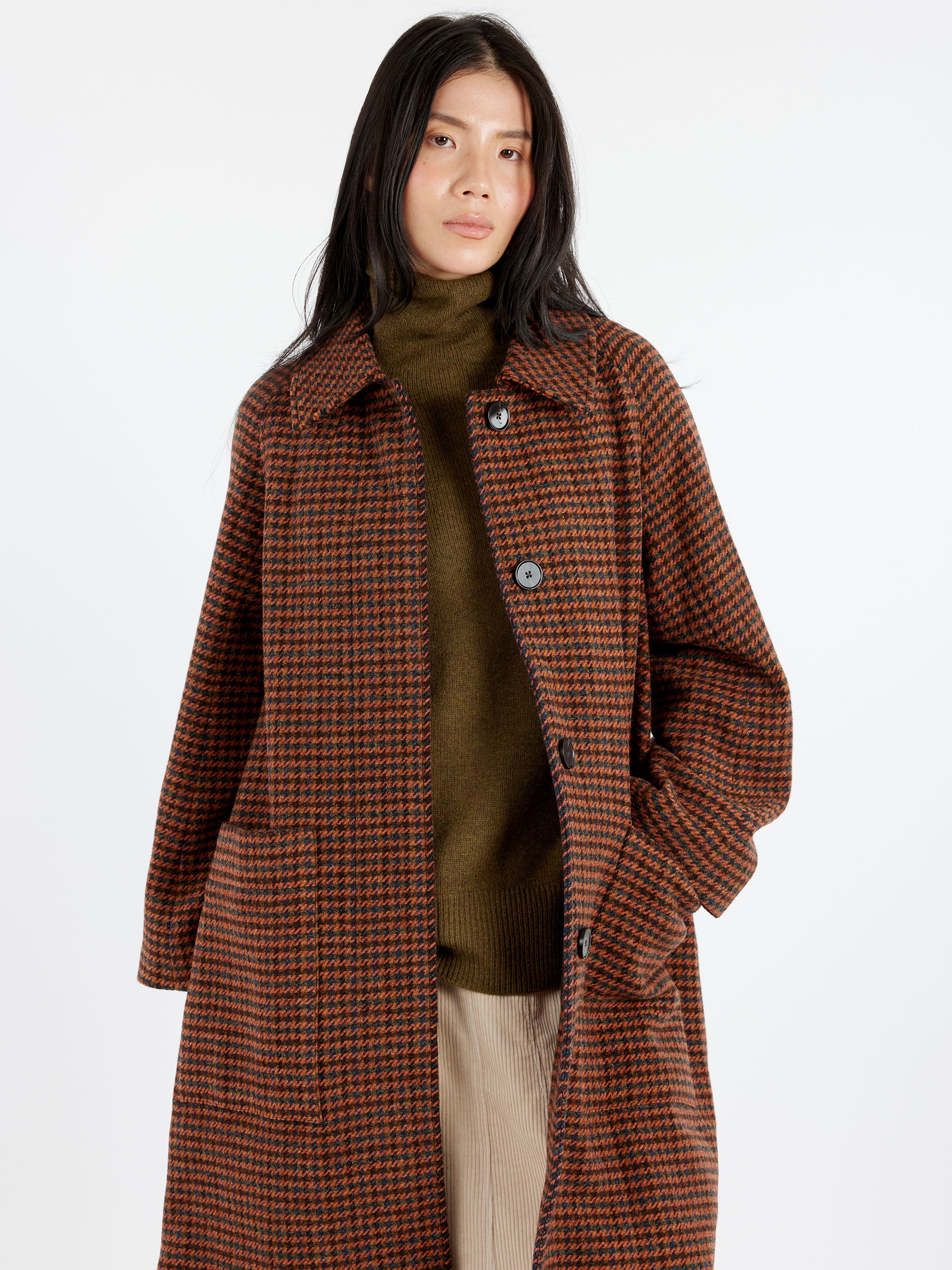 Houndstooth Raglan Coat