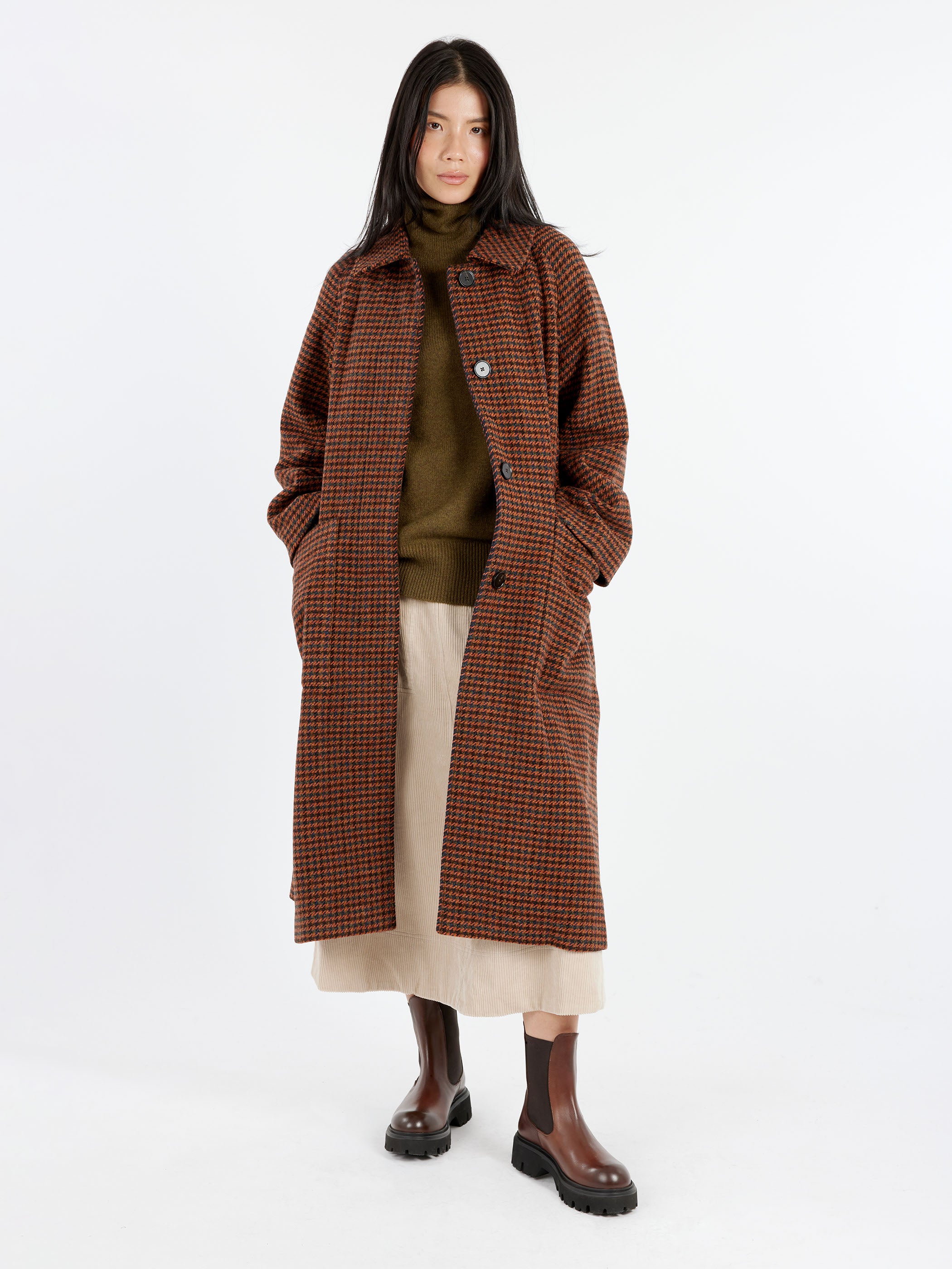 Houndstooth Raglan Coat