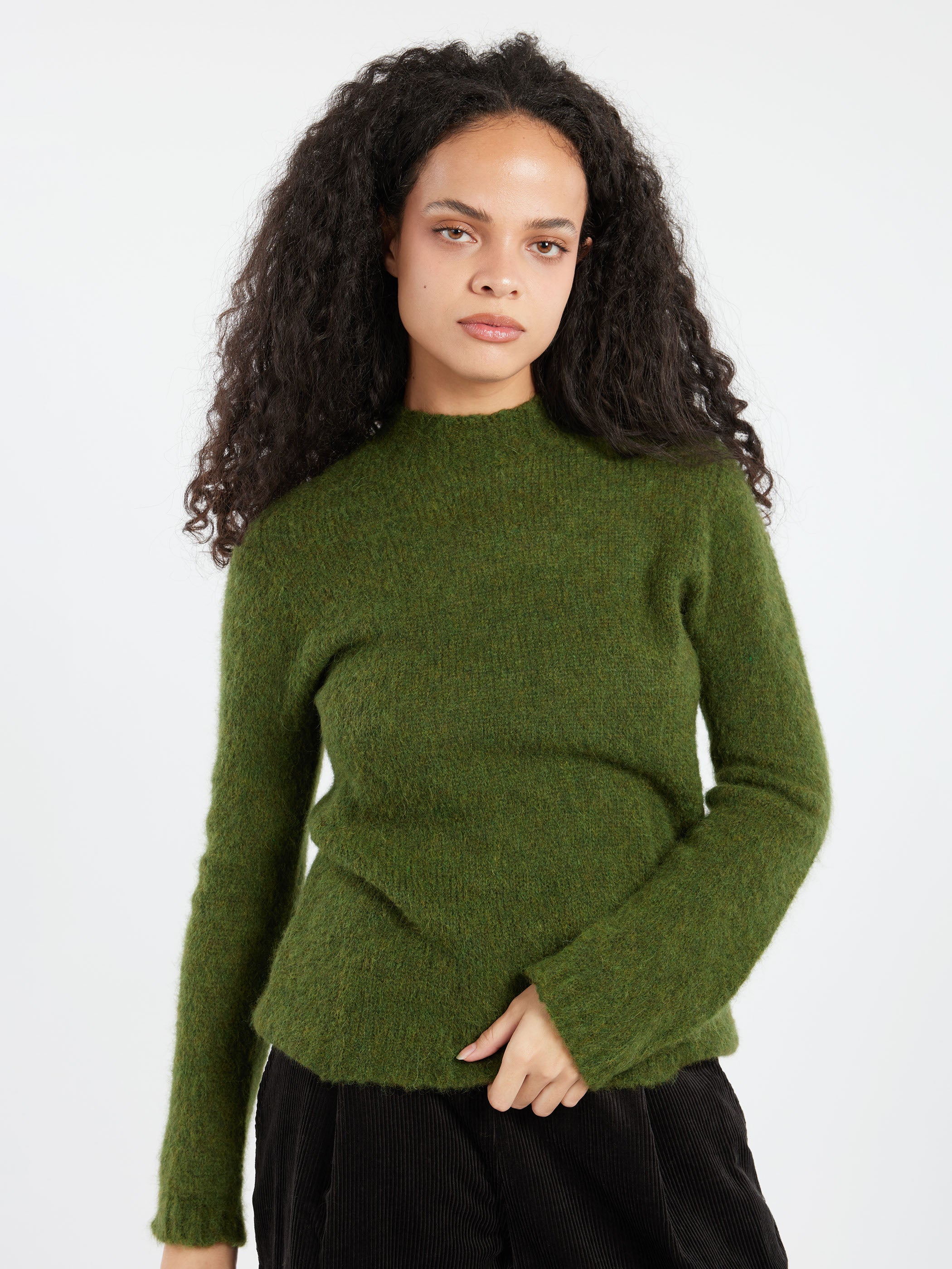 Brushed Alpaca High Neck Sweater