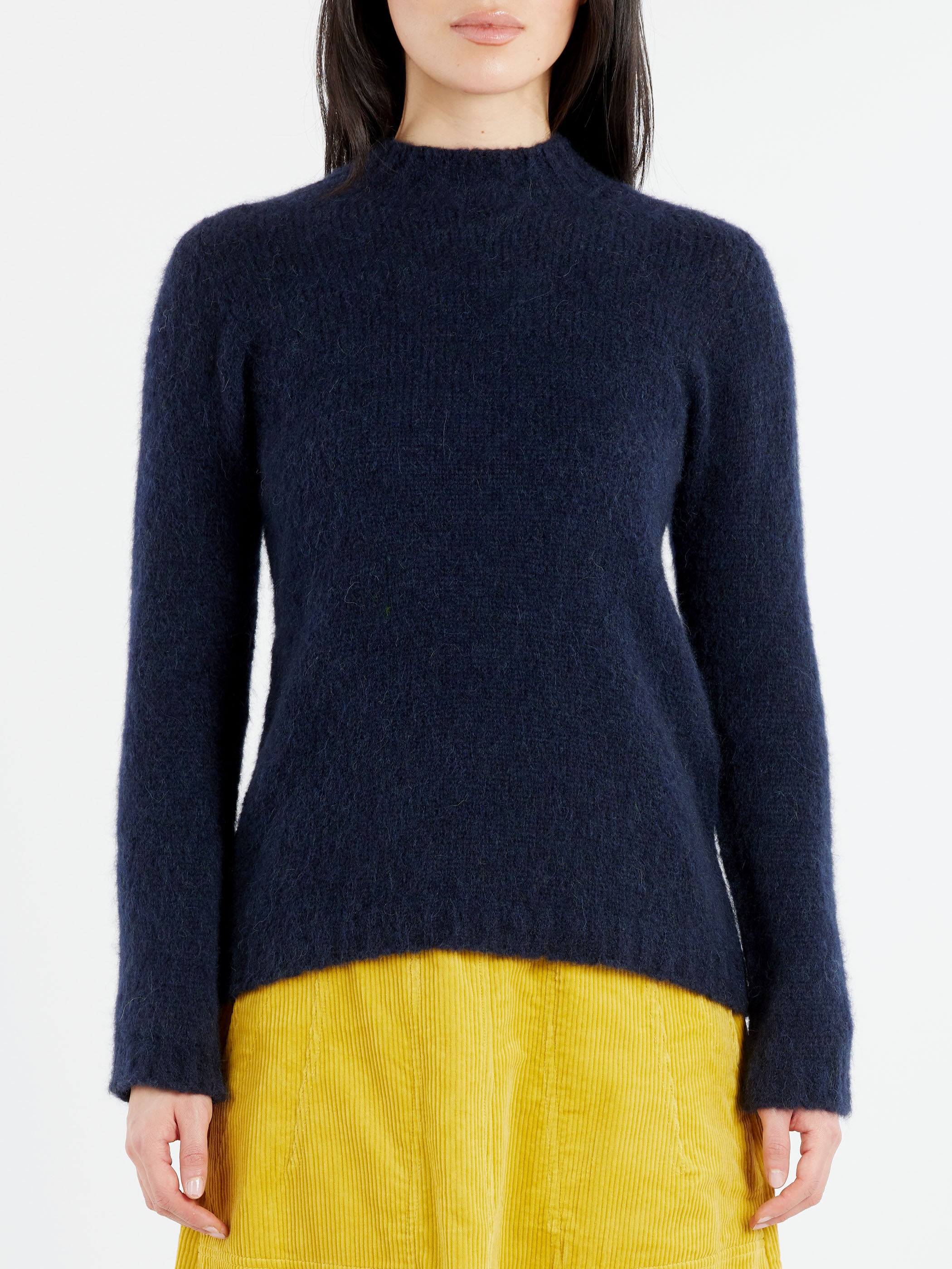 Brushed Alpaca High Neck Sweater