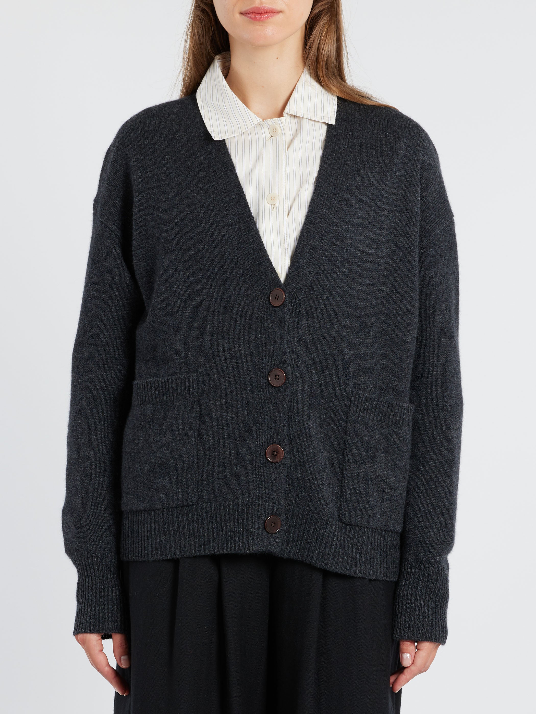 Wool Cashmere Boxy Cardigan