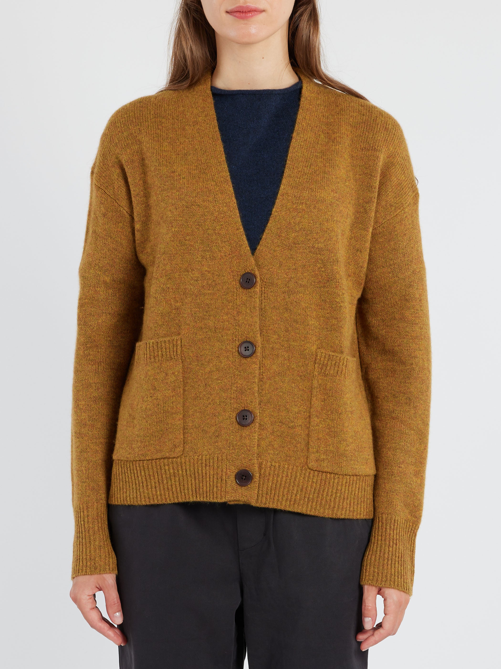 Wool Cashmere Boxy Cardigan