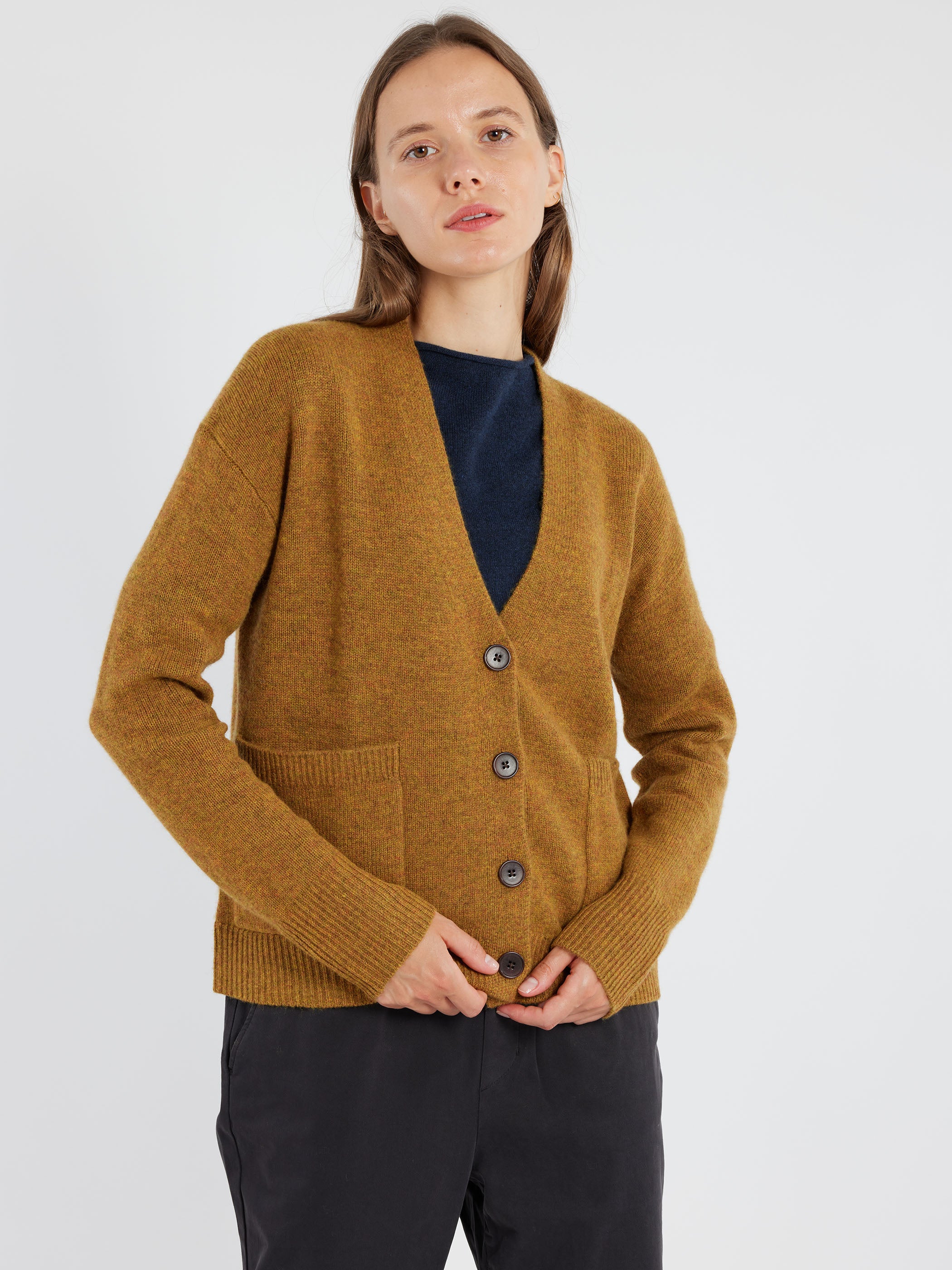 Wool Cashmere Boxy Cardigan