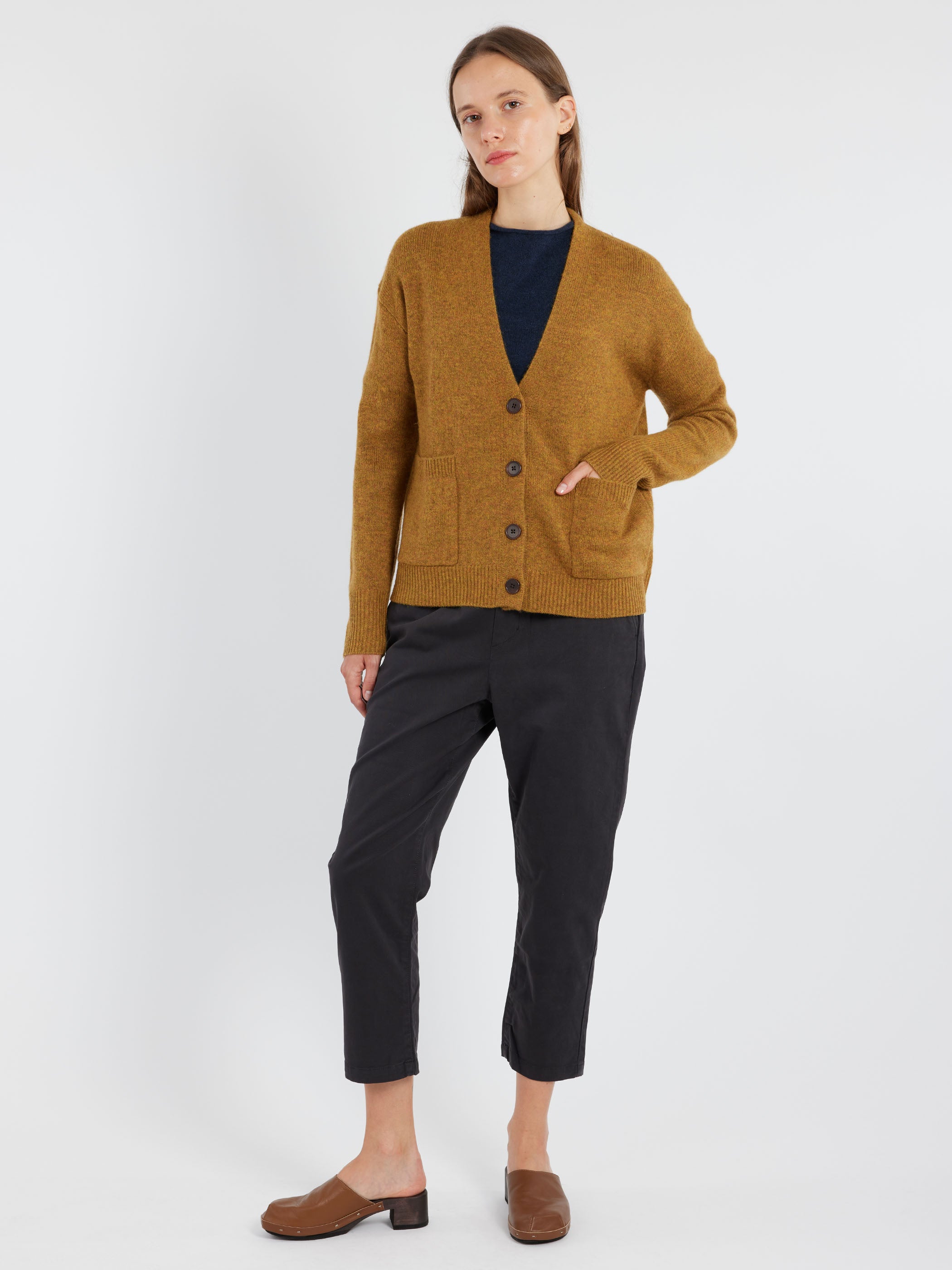 Wool Cashmere Boxy Cardigan