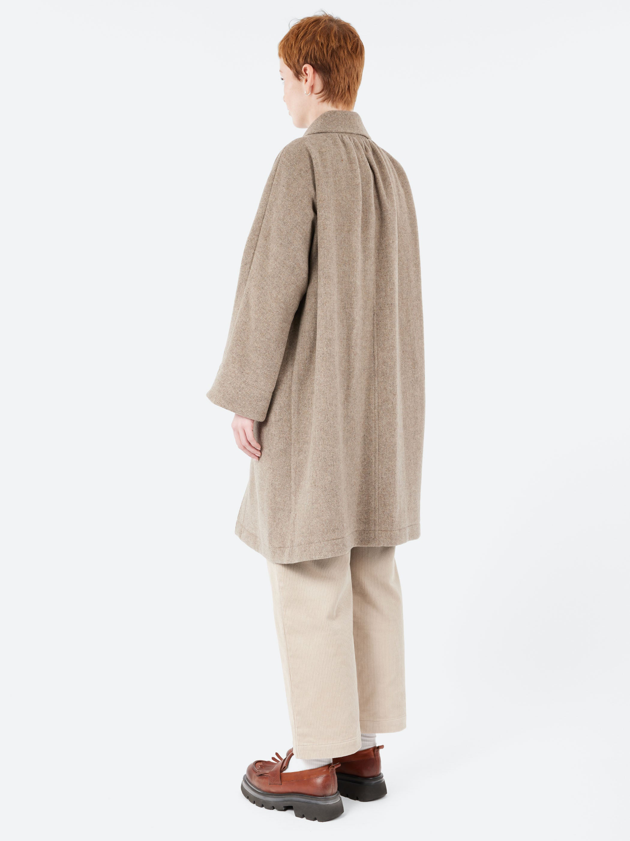 Wool Light Pile Dolman Long Coat